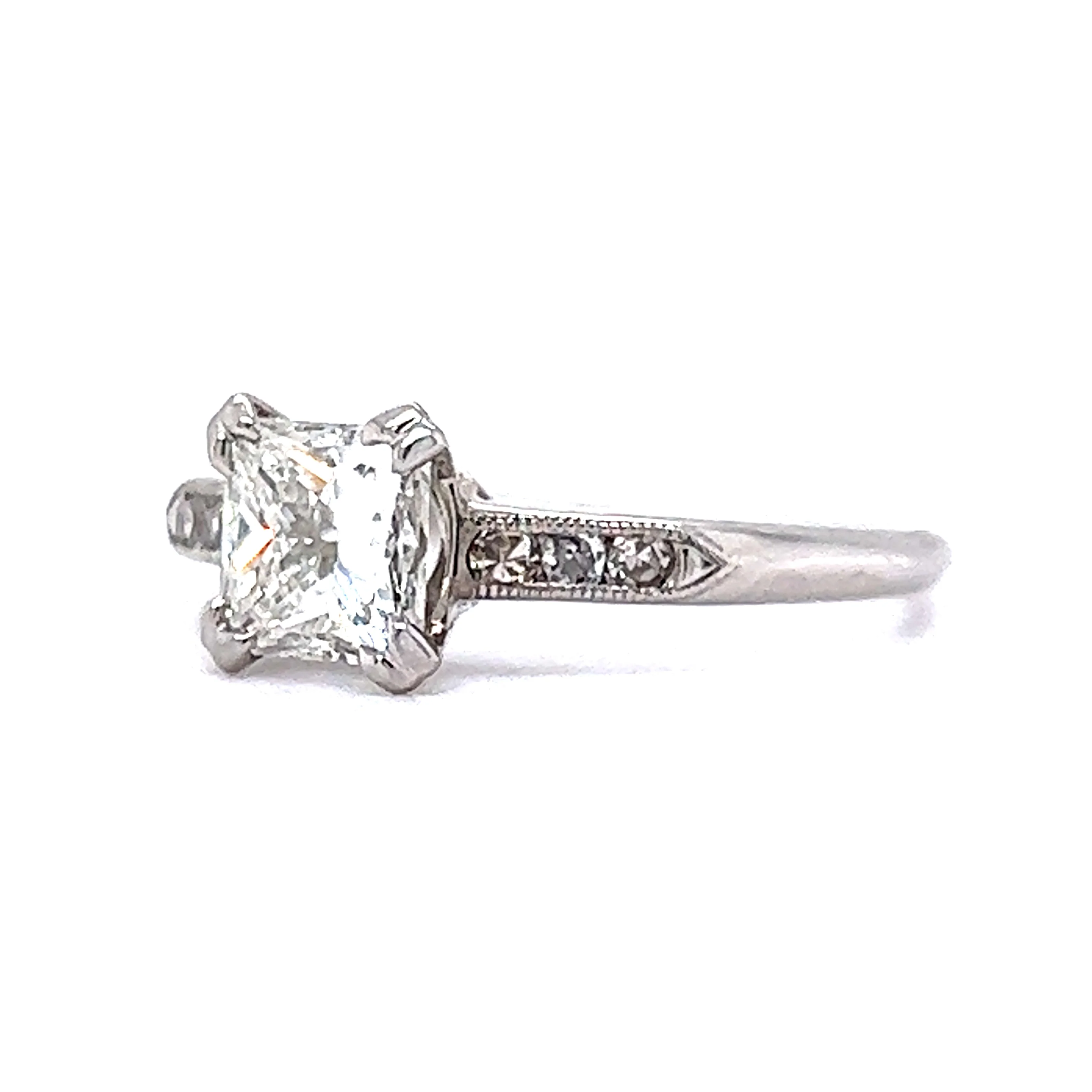 1.21 Princess Cut Diamond Engagement Ring in Platinum - Image 2
