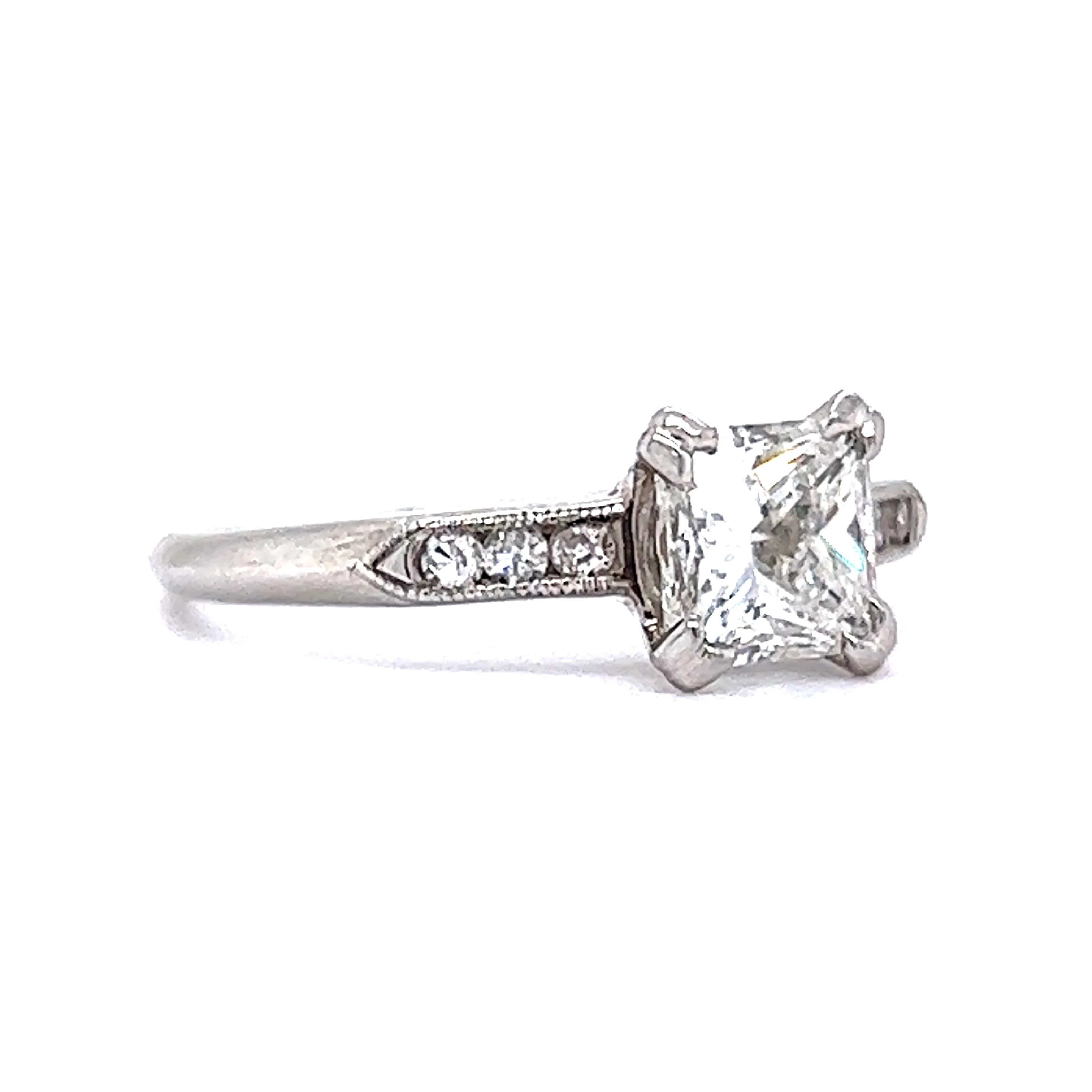 1.21 Princess Cut Diamond Engagement Ring in Platinum - Image 3