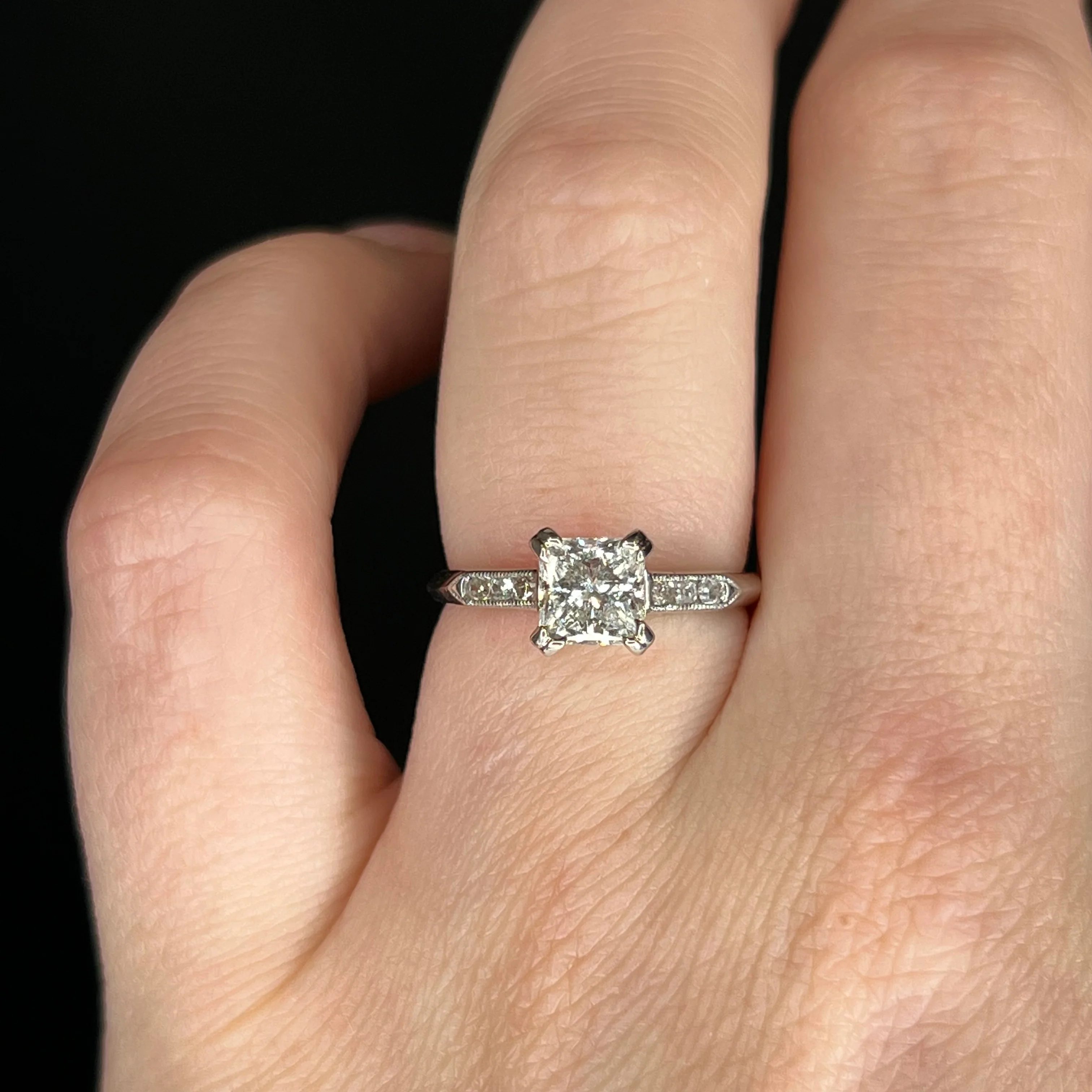 1.21 Princess Cut Diamond Engagement Ring in Platinum - Image 6