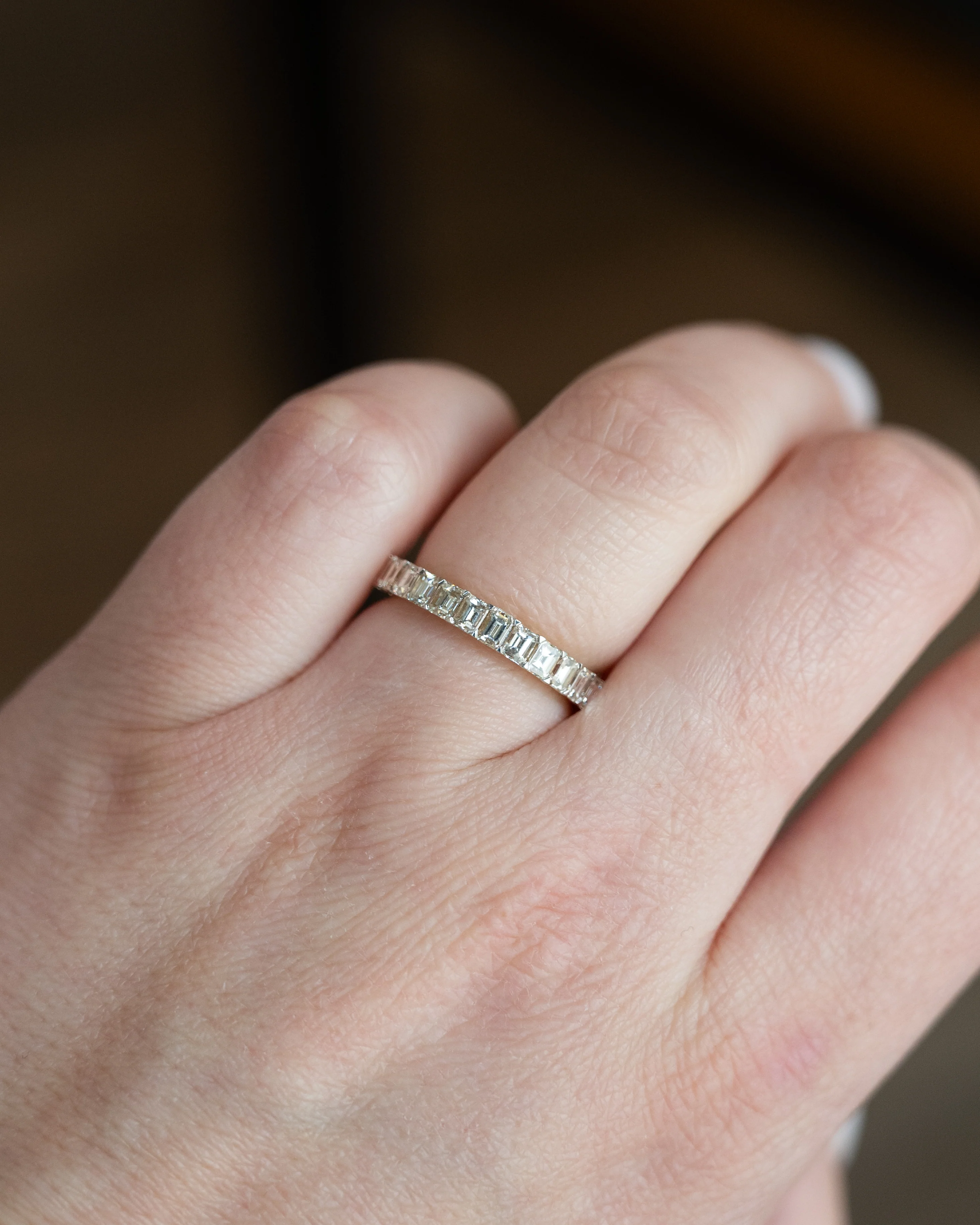 1.22 Emerald Cut Diamond Stacking Band 14k - Image 7