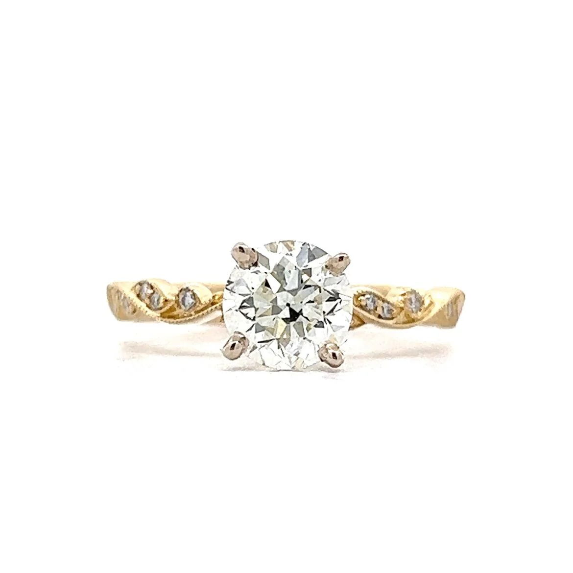 1.22 Old European Solitaire Engagement Ring in 14k Yellow Gold
