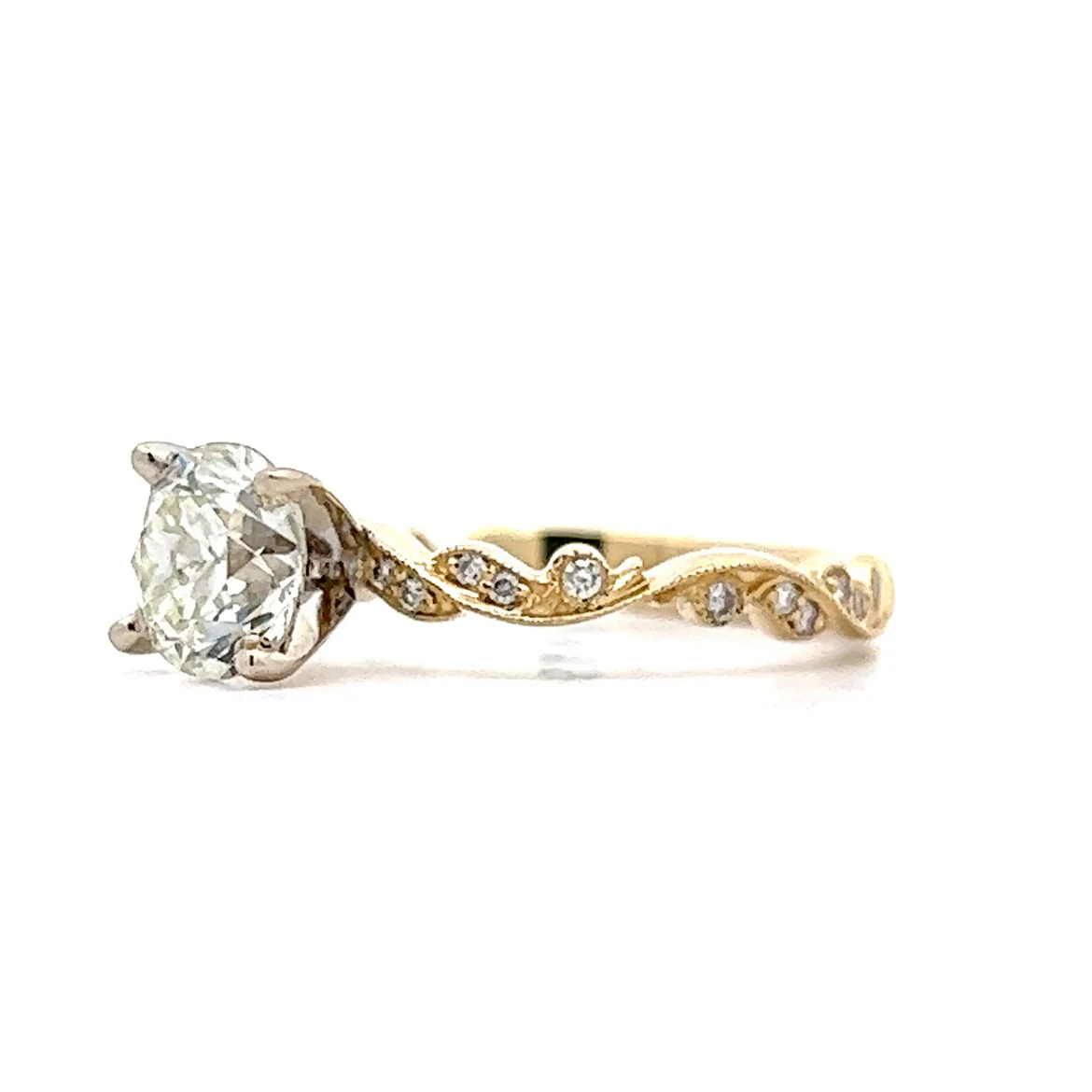 1.22 Old European Solitaire Engagement Ring in 14k Yellow Gold - Image 2