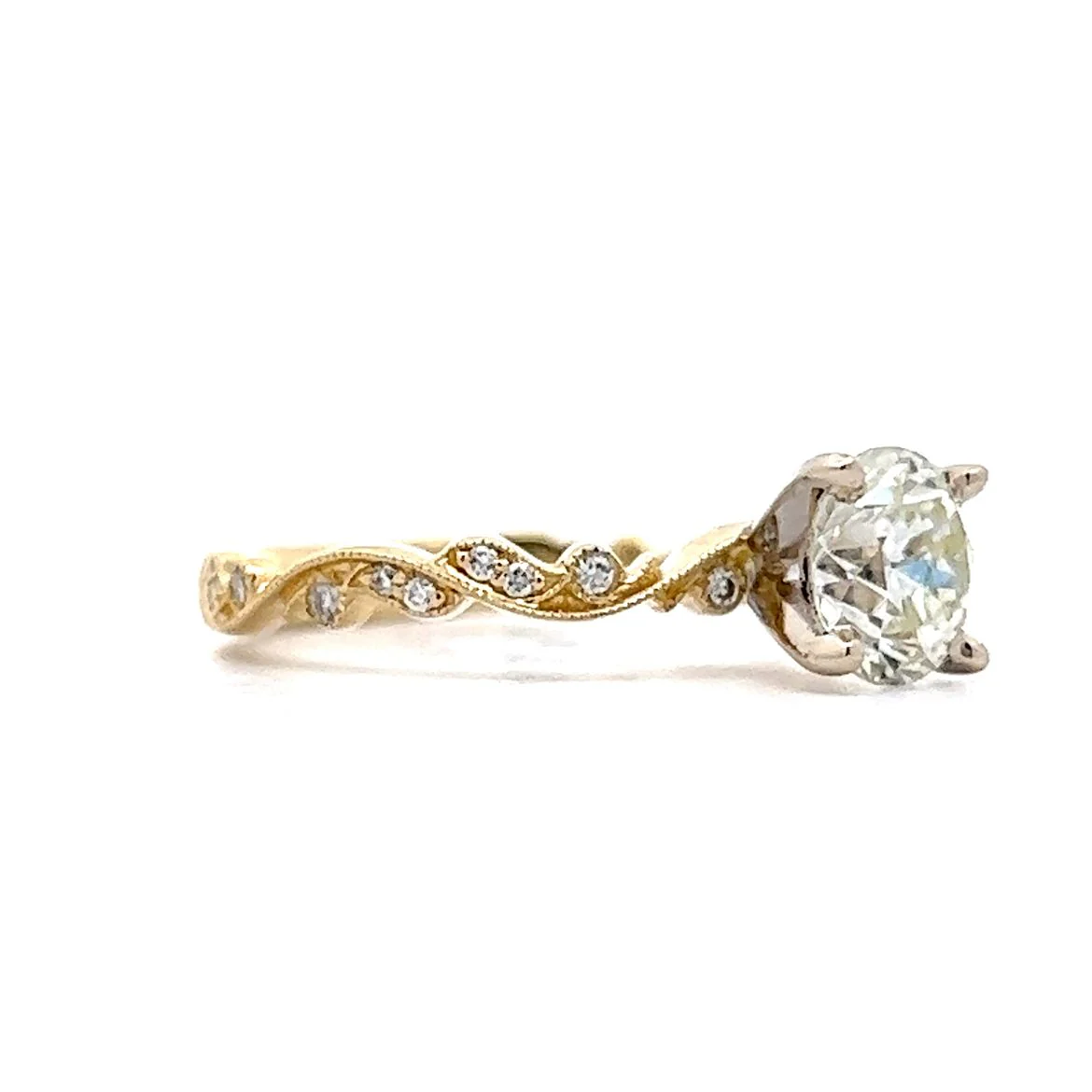 1.22 Old European Solitaire Engagement Ring in 14k Yellow Gold - Image 3