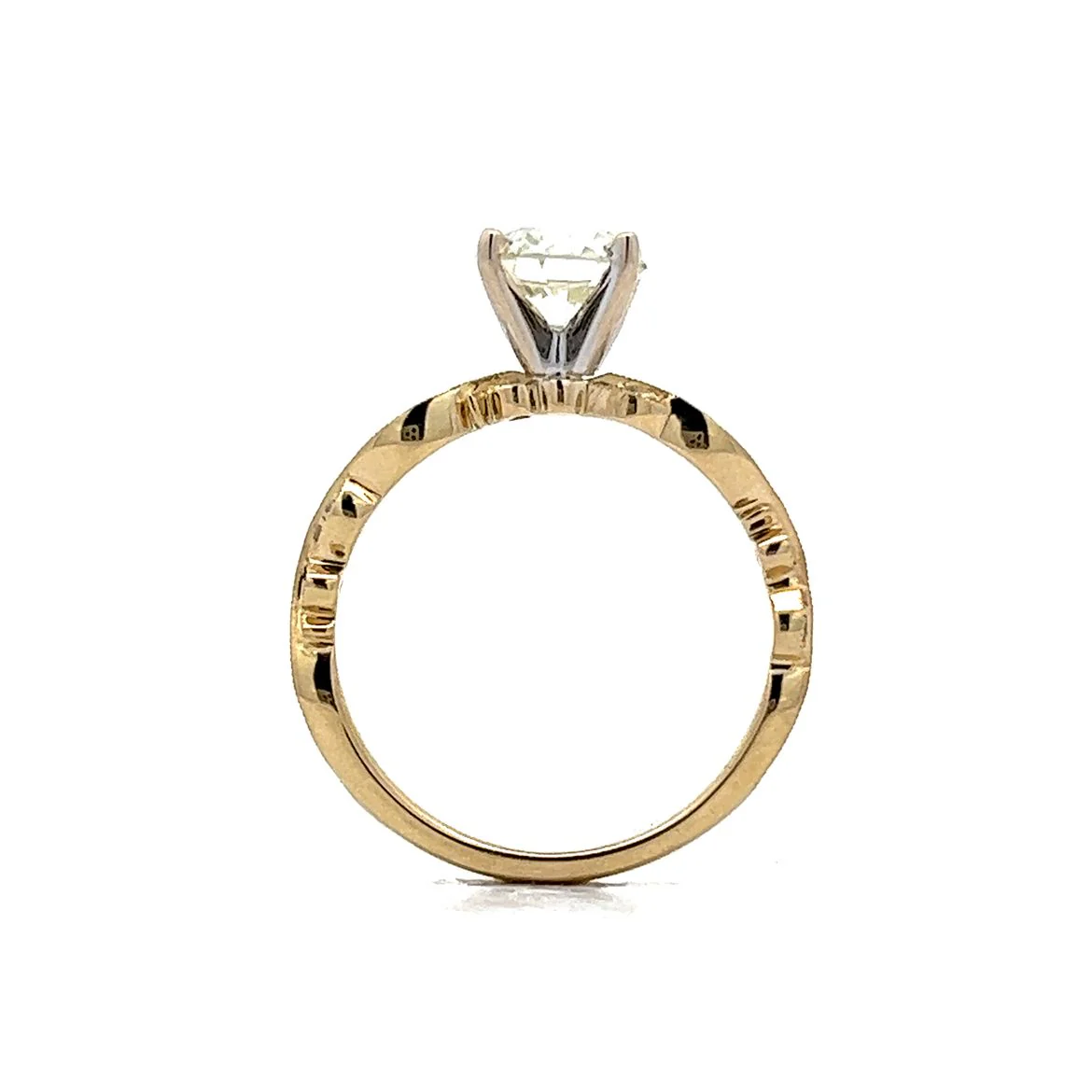 1.22 Old European Solitaire Engagement Ring in 14k Yellow Gold - Image 4