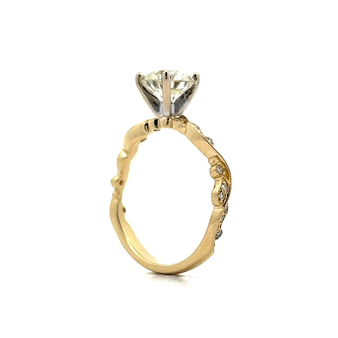 1.22 Old European Solitaire Engagement Ring in 14k Yellow Gold - Image 5