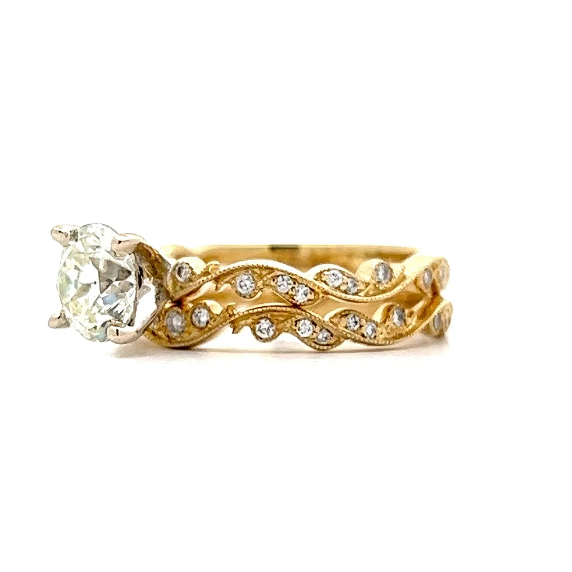 1.22 Old European Solitaire Engagement Ring in 14k Yellow Gold - Image 7