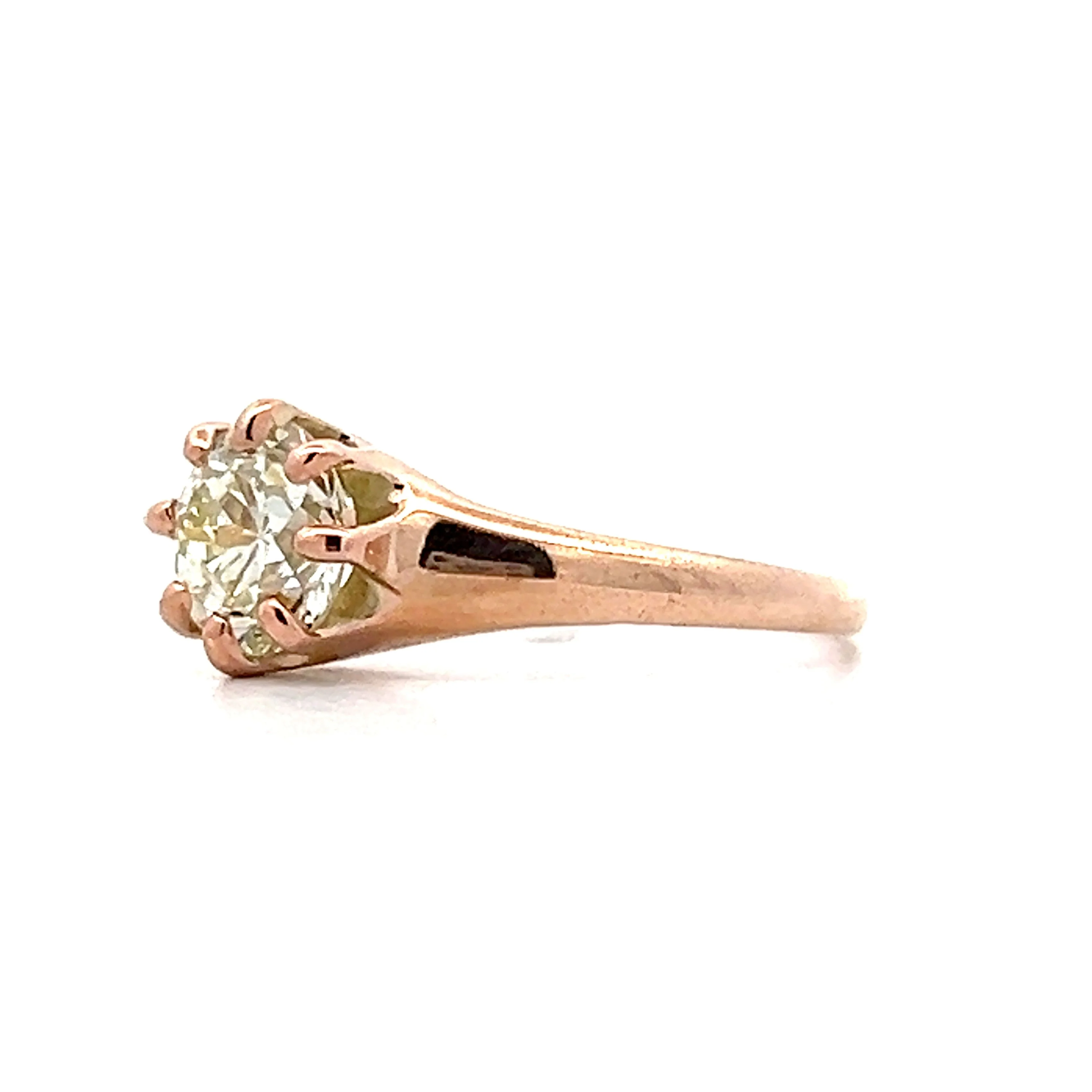 1.22 Victorian Solitaire Diamond Engagement Ring in 14k - Image 2