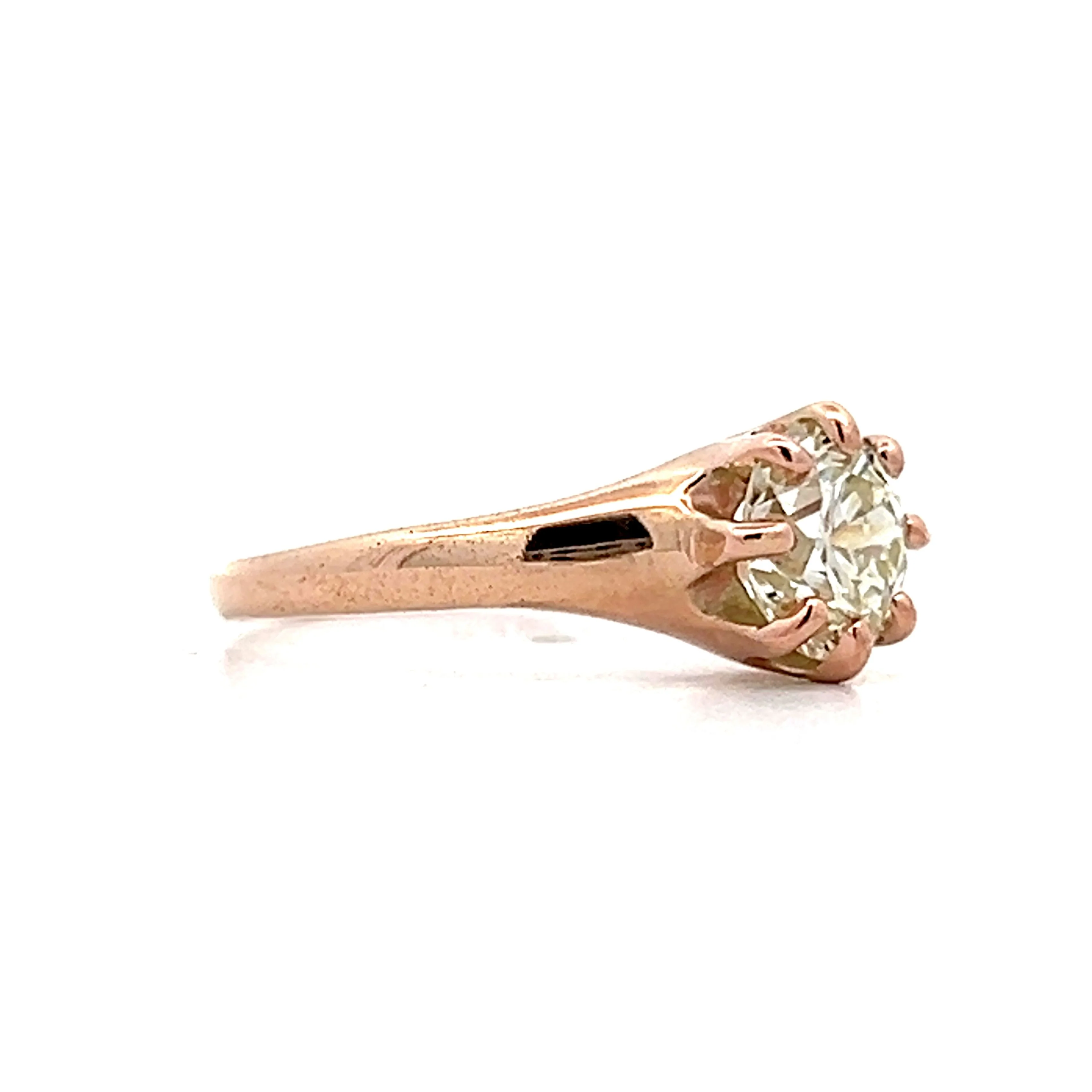1.22 Victorian Solitaire Diamond Engagement Ring in 14k - Image 3