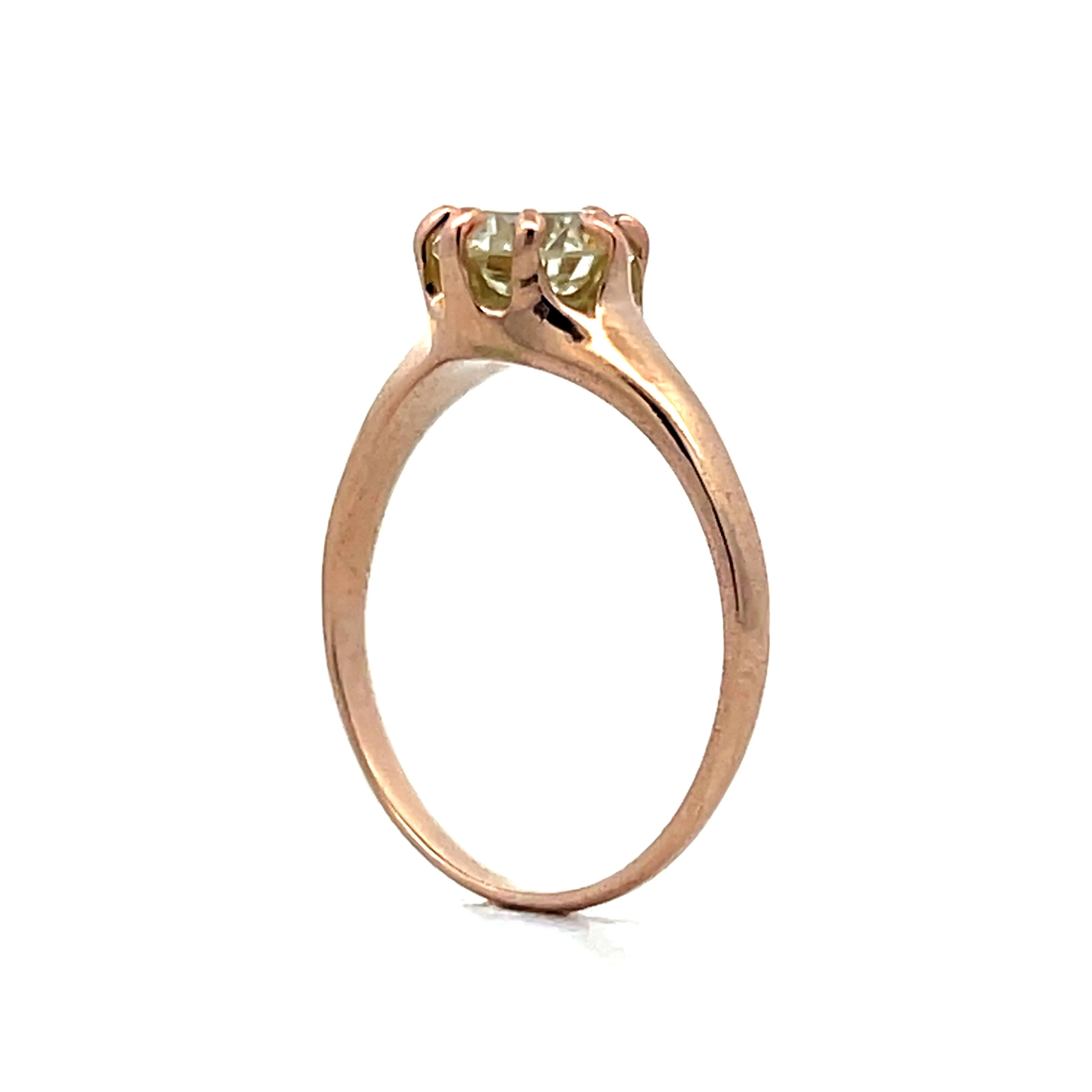 1.22 Victorian Solitaire Diamond Engagement Ring in 14k - Image 5