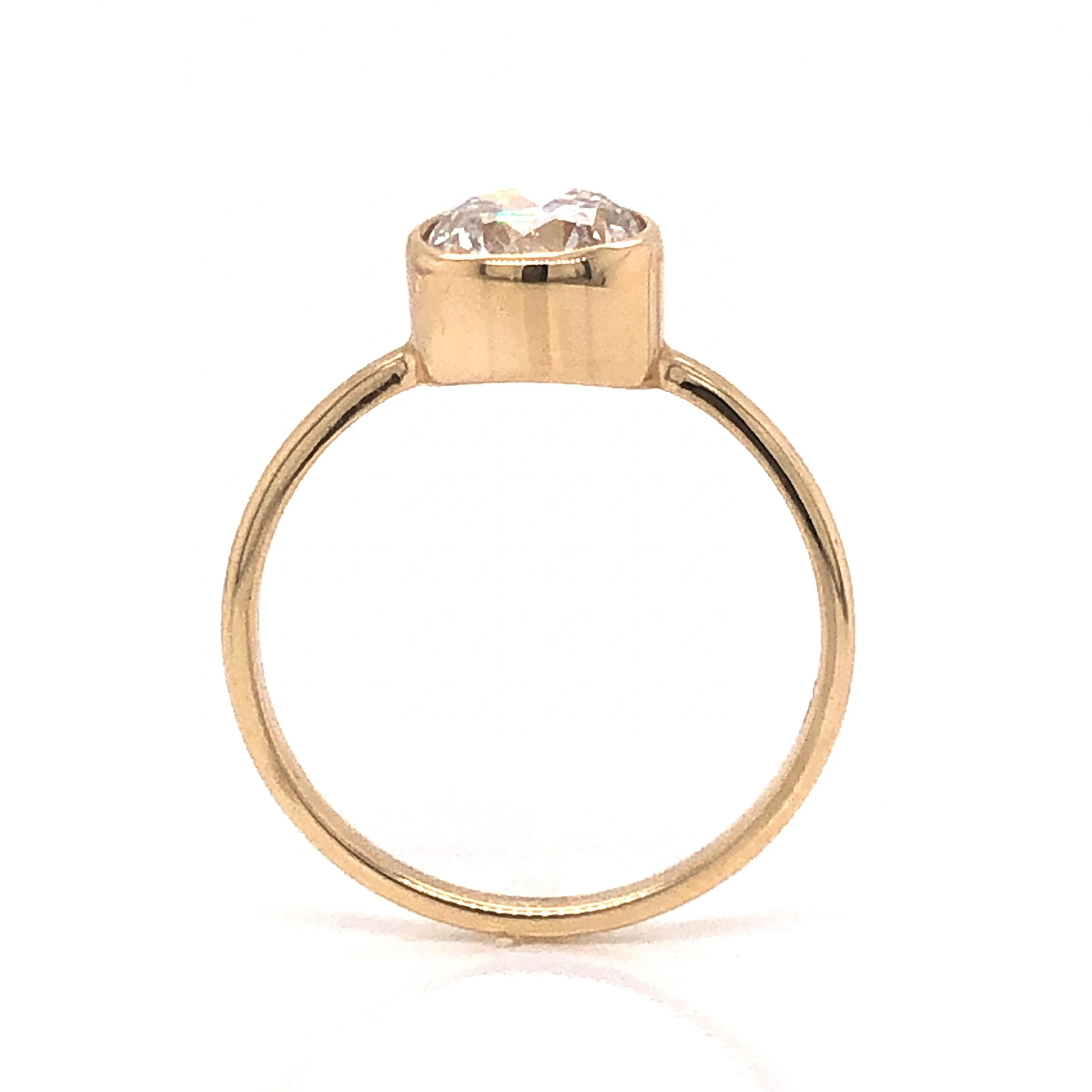 1.23 Bezel Set Diamond Engagement Ring in 14k Yellow Gold - Image 4
