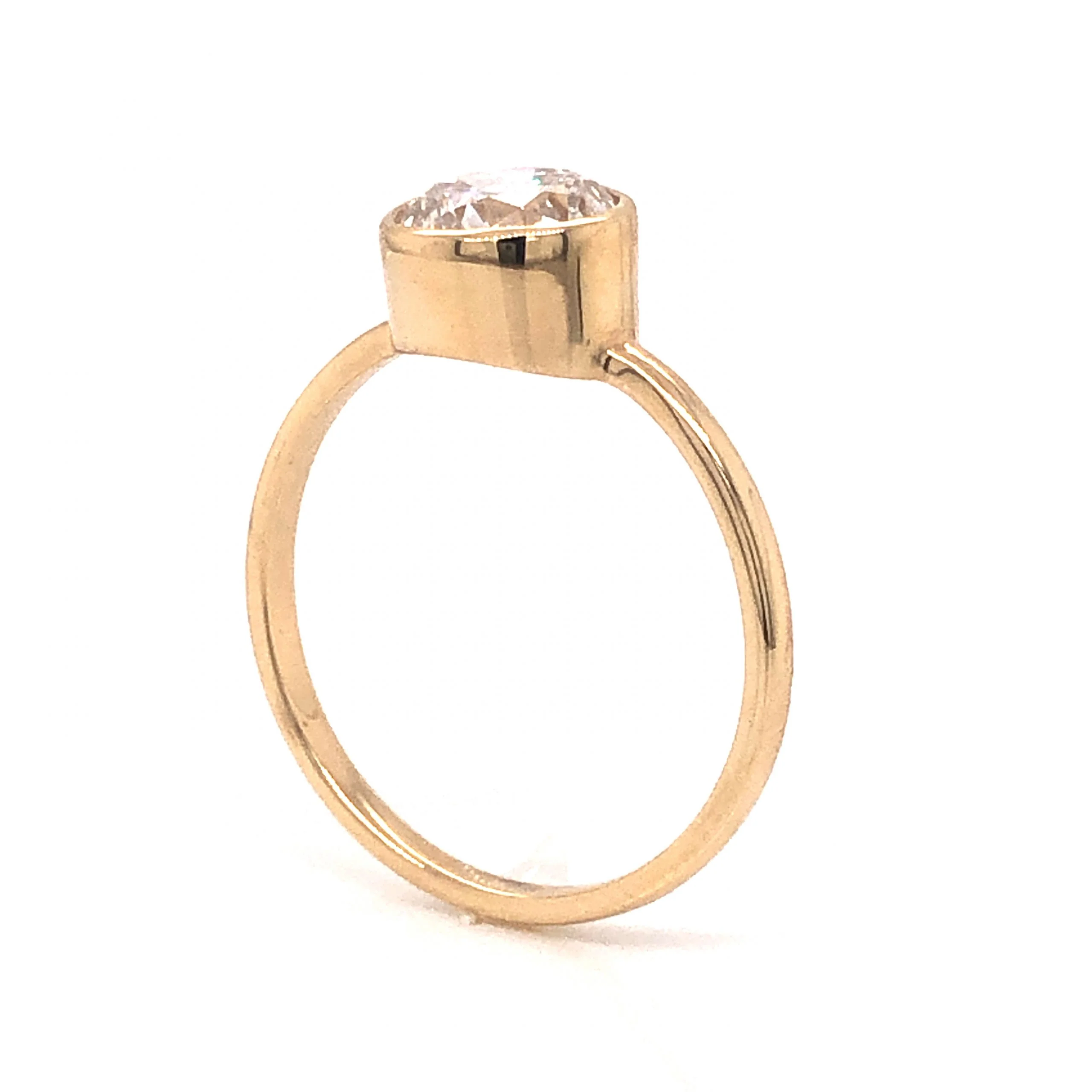 1.23 Bezel Set Diamond Engagement Ring in 14k Yellow Gold - Image 5