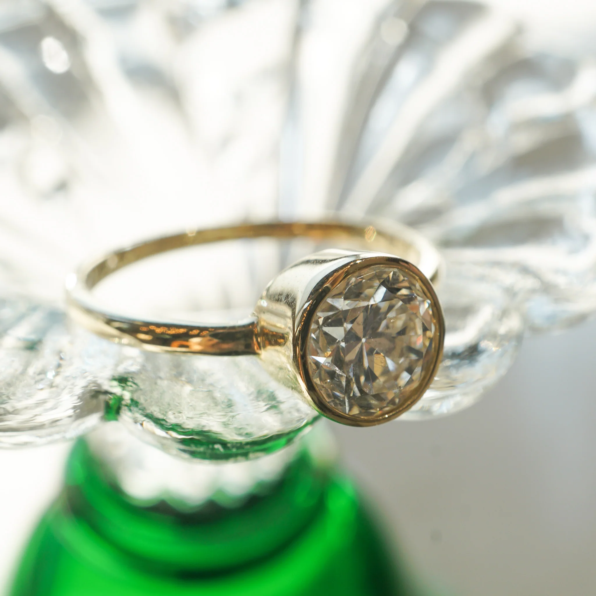 1.23 Bezel Set Diamond Engagement Ring in 14k Yellow Gold - Image 6