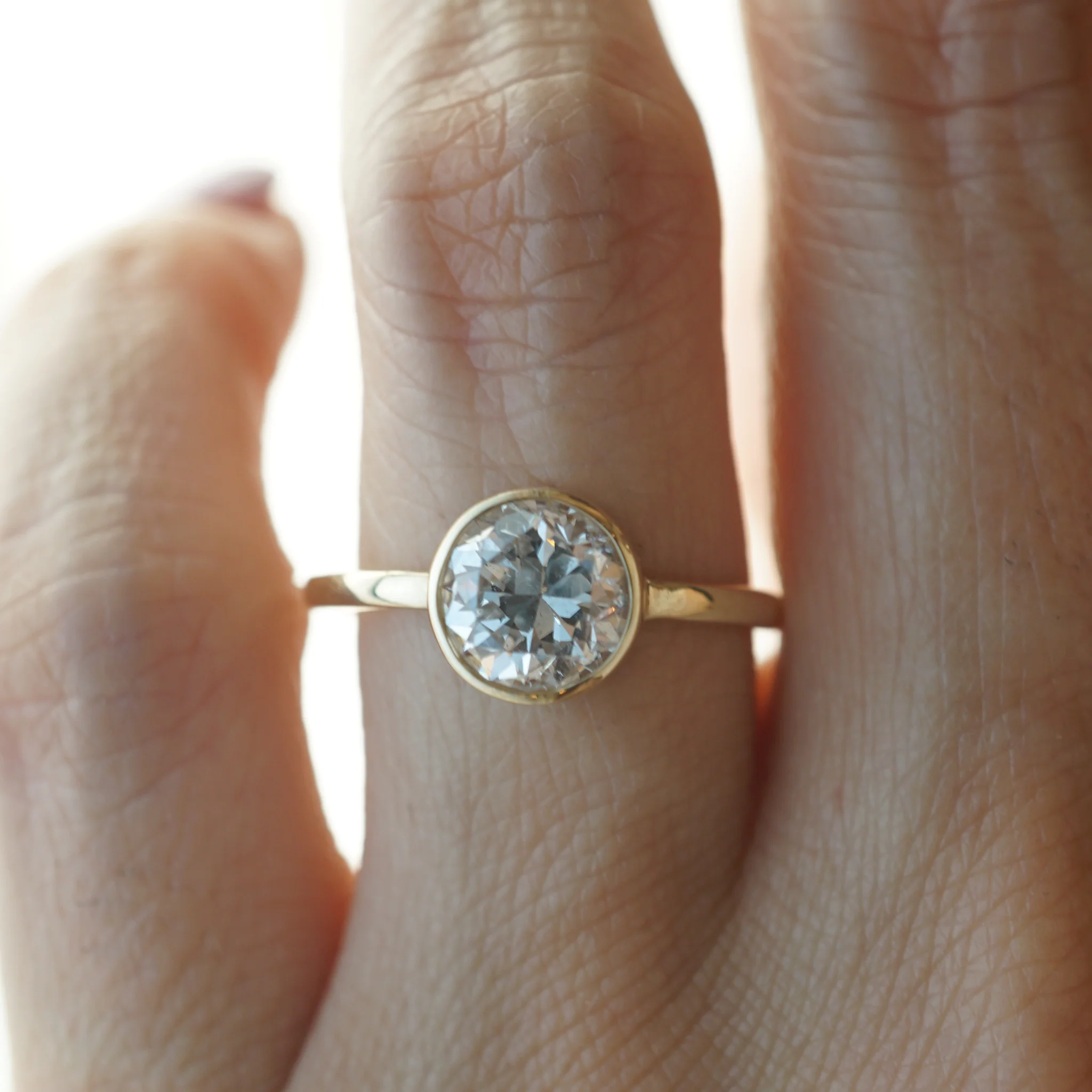 1.23 Bezel Set Diamond Engagement Ring in 14k Yellow Gold - Image 7