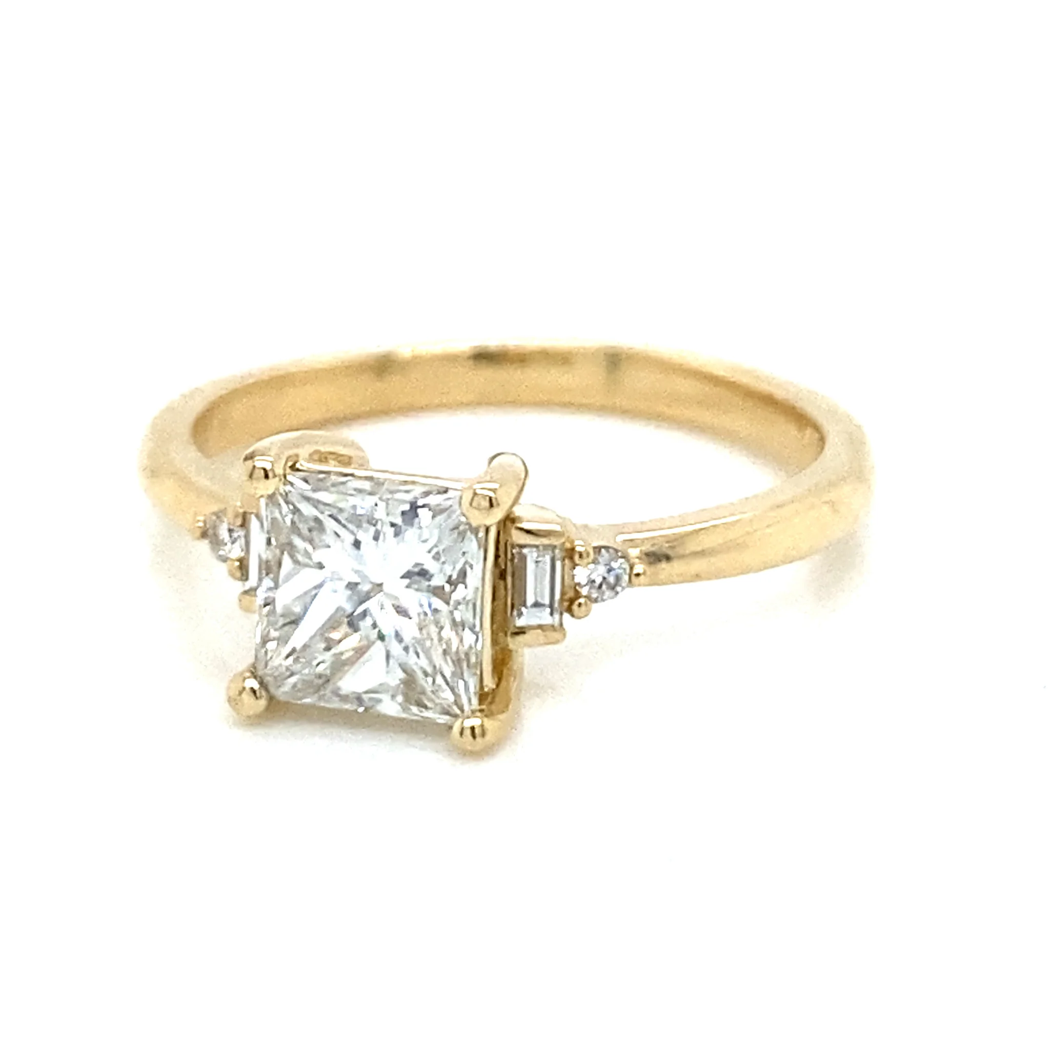 1.23 GIA Princess Cut Diamond Engagement Ring in 14k Yellow Gold - Image 2