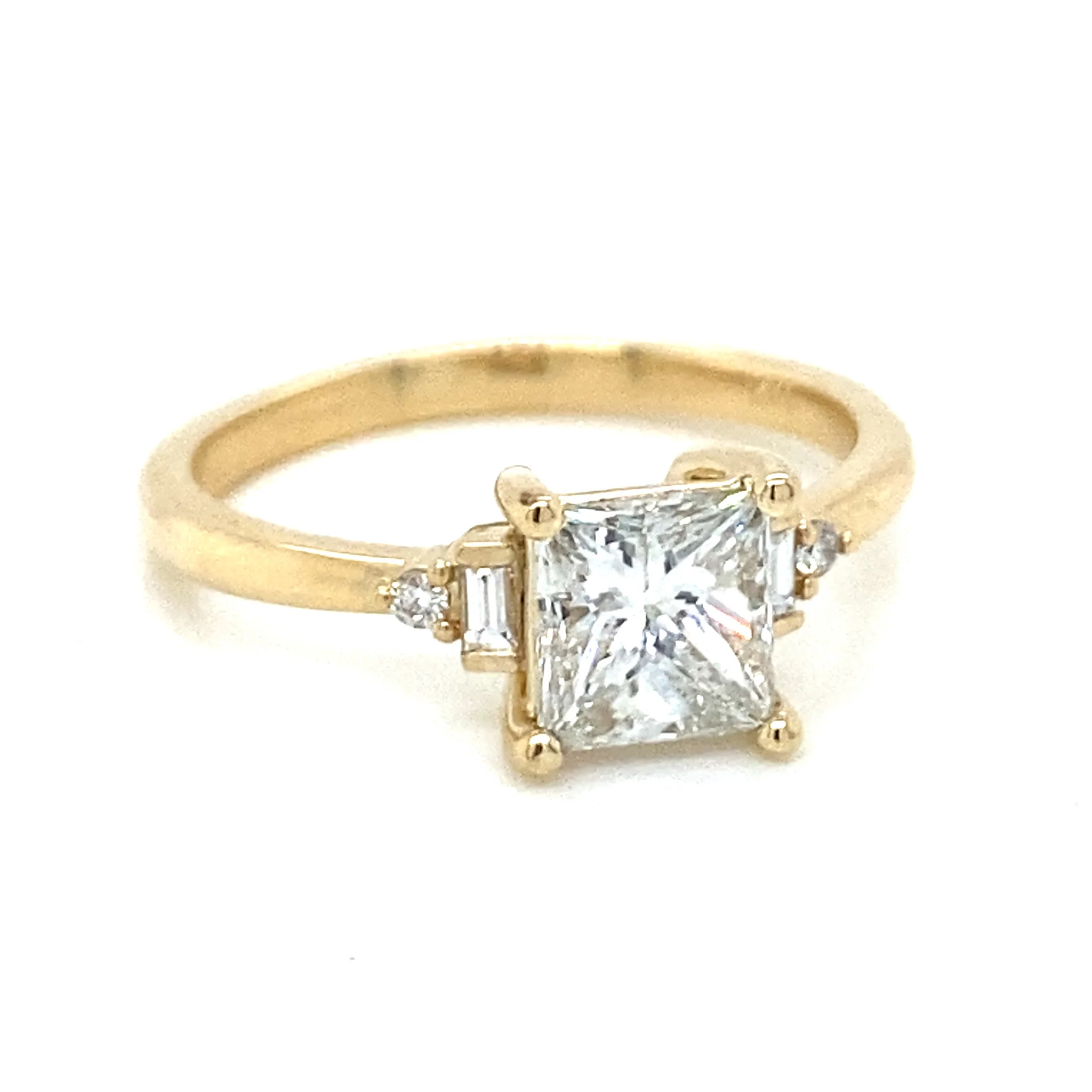 1.23 GIA Princess Cut Diamond Engagement Ring in 14k Yellow Gold - Image 3