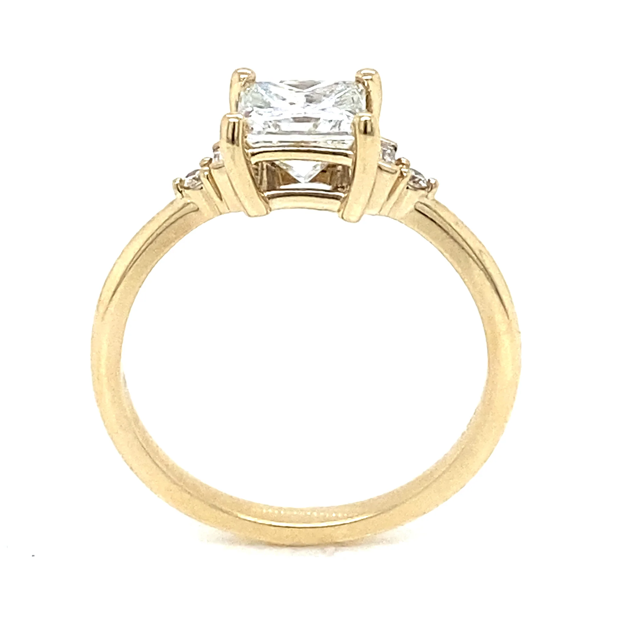 1.23 GIA Princess Cut Diamond Engagement Ring in 14k Yellow Gold - Image 4