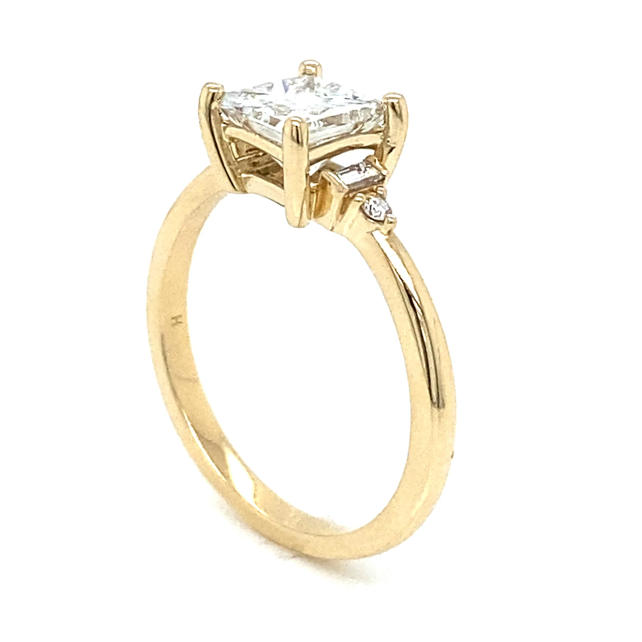 1.23 GIA Princess Cut Diamond Engagement Ring in 14k Yellow Gold - Image 5