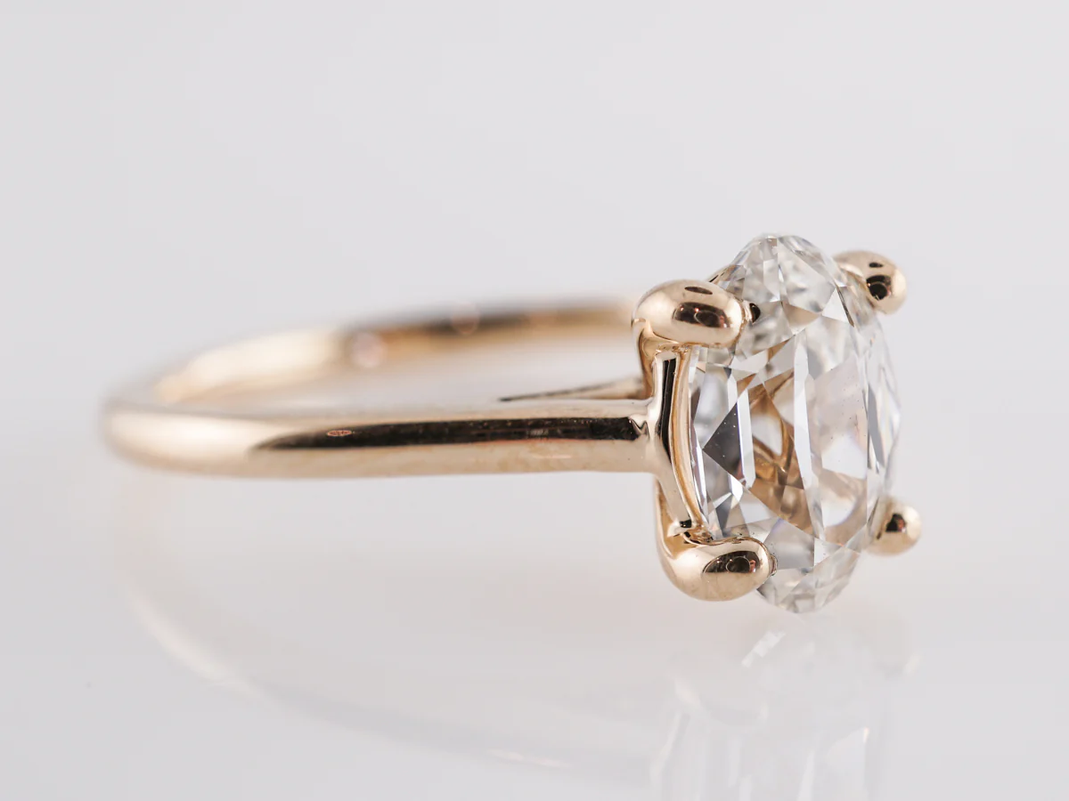 1.23 Oval Cut Diamond Engagement Ring 14k Yellow Gold - Image 3