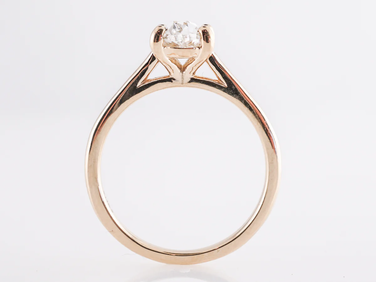 1.23 Oval Cut Diamond Engagement Ring 14k Yellow Gold - Image 4