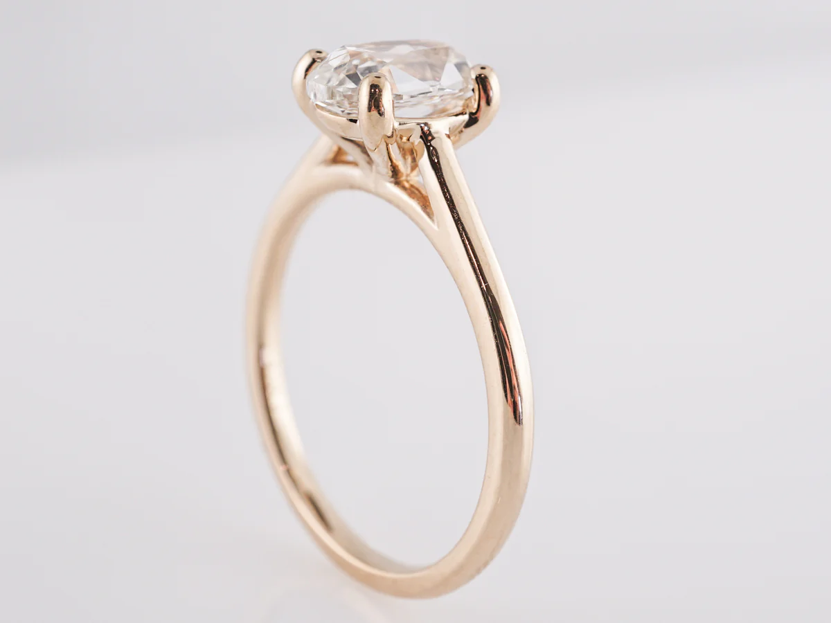 1.23 Oval Cut Diamond Engagement Ring 14k Yellow Gold - Image 5