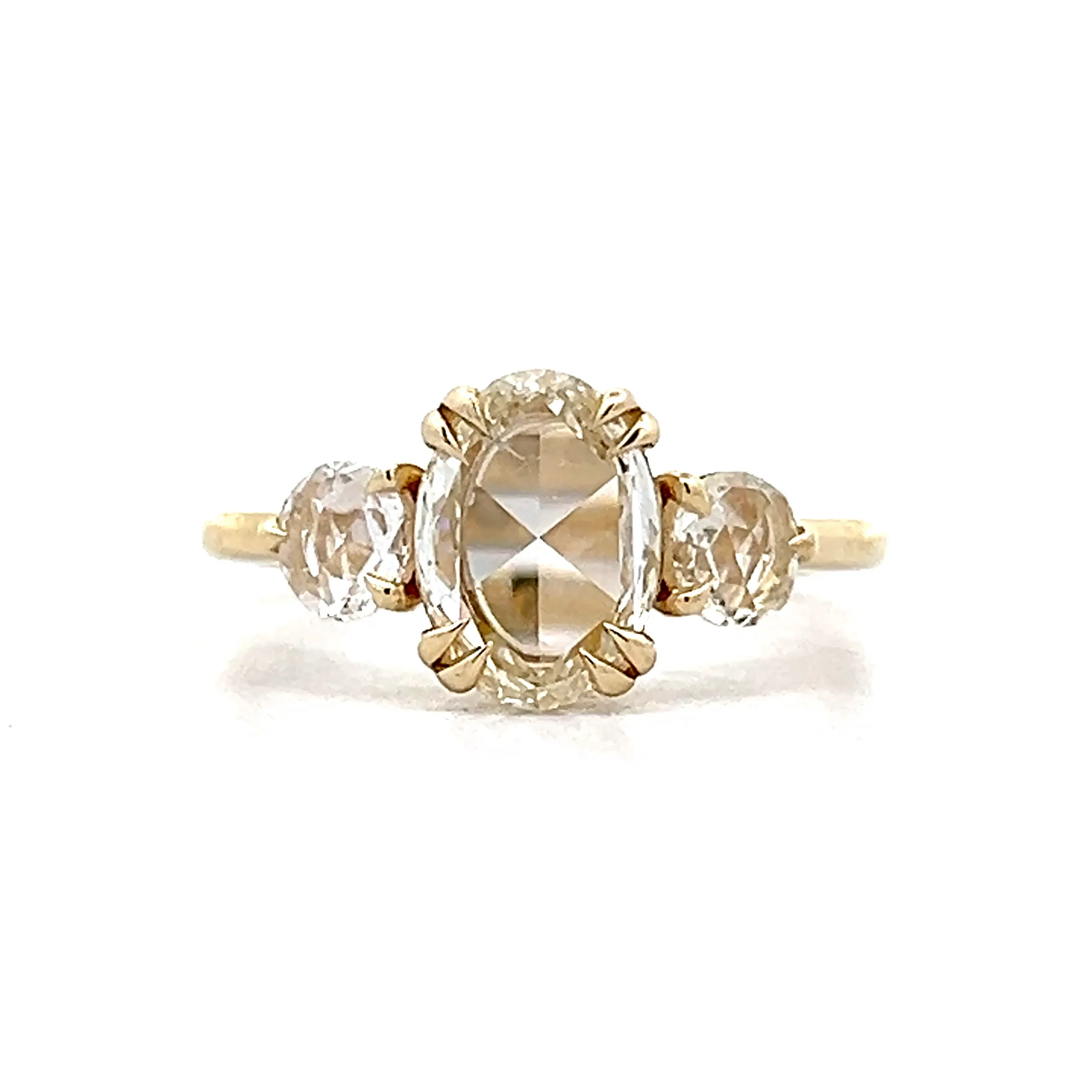 1.23 Rose Cut Diamond Engagement Ring in 14k