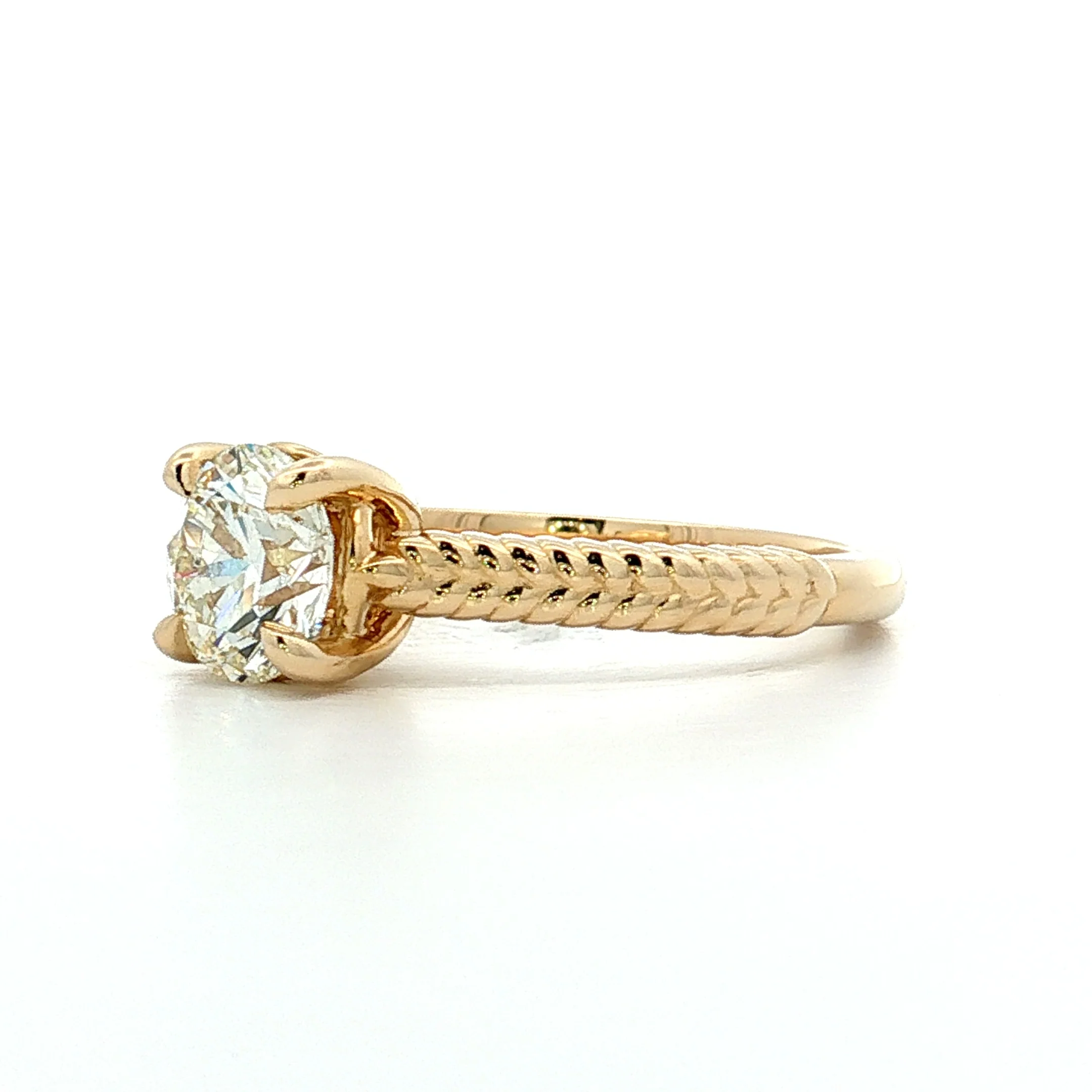 1.23 Round Diamond Solitaire Engagement Ring 14k - Image 2