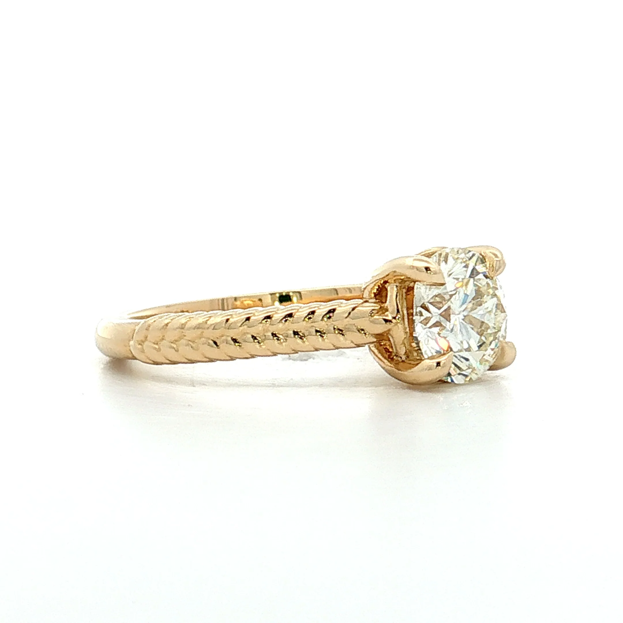 1.23 Round Diamond Solitaire Engagement Ring 14k - Image 3