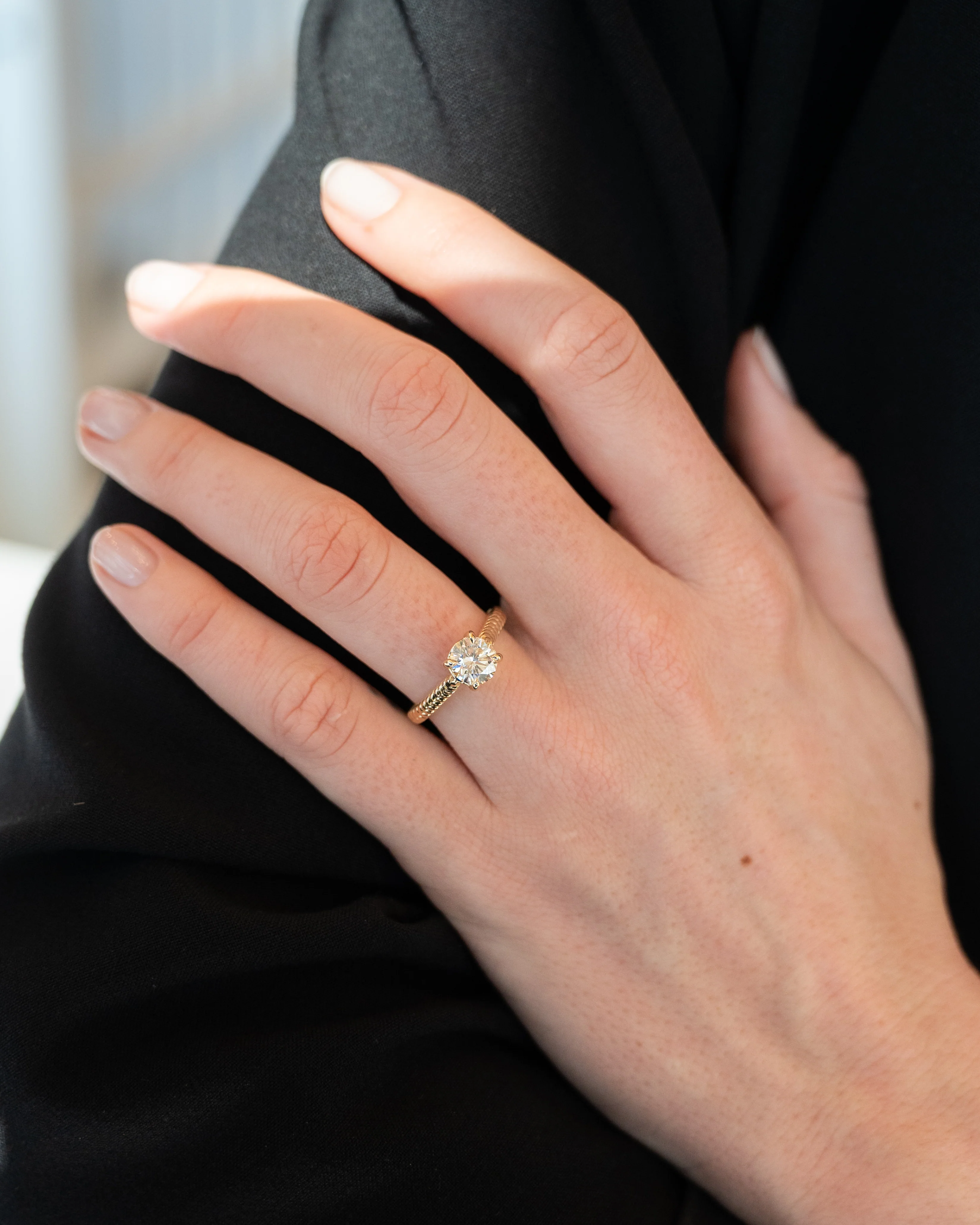 1.23 Round Diamond Solitaire Engagement Ring 14k - Image 6