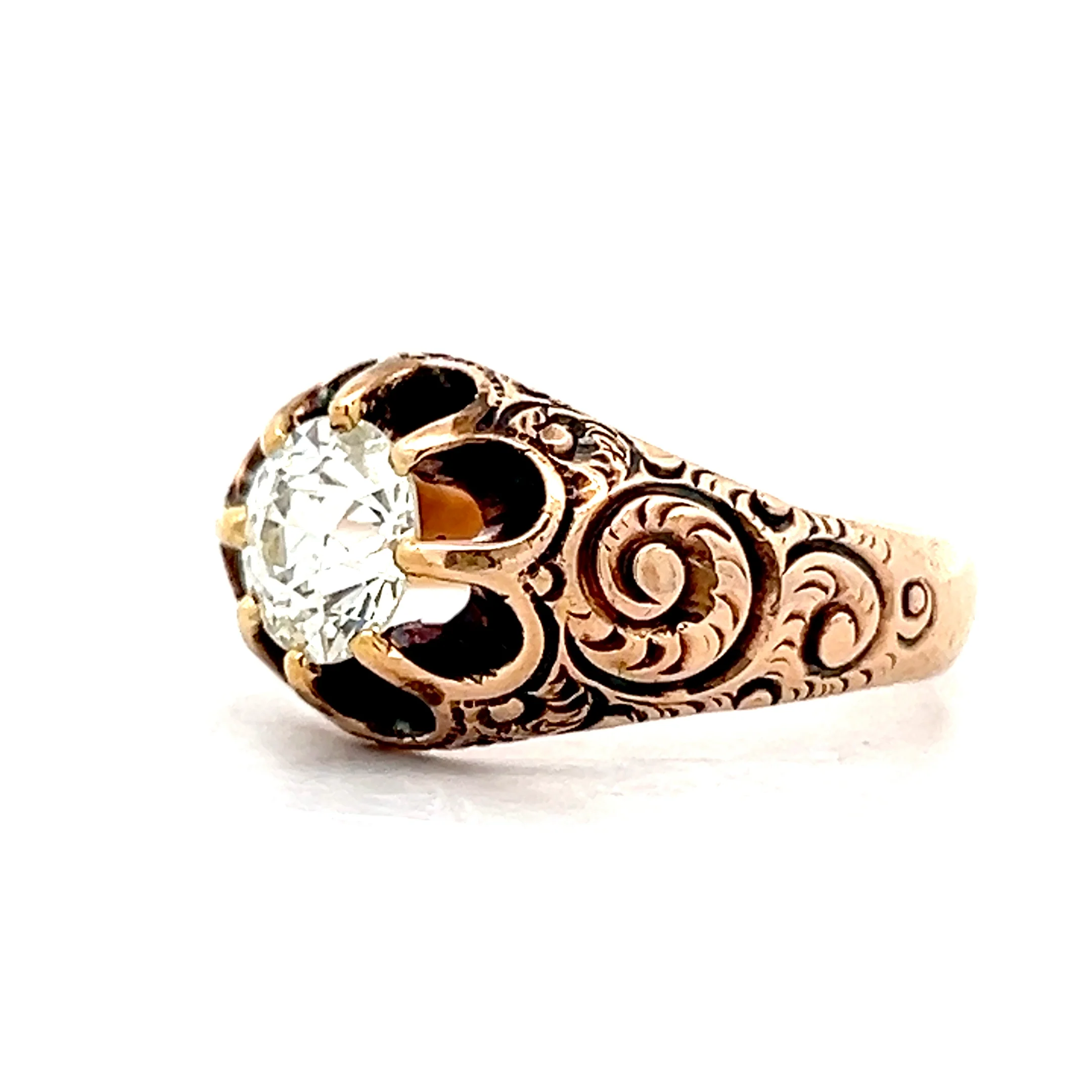 1.24 Antique Victorian Diamond Engagement Ring 10k - Image 2