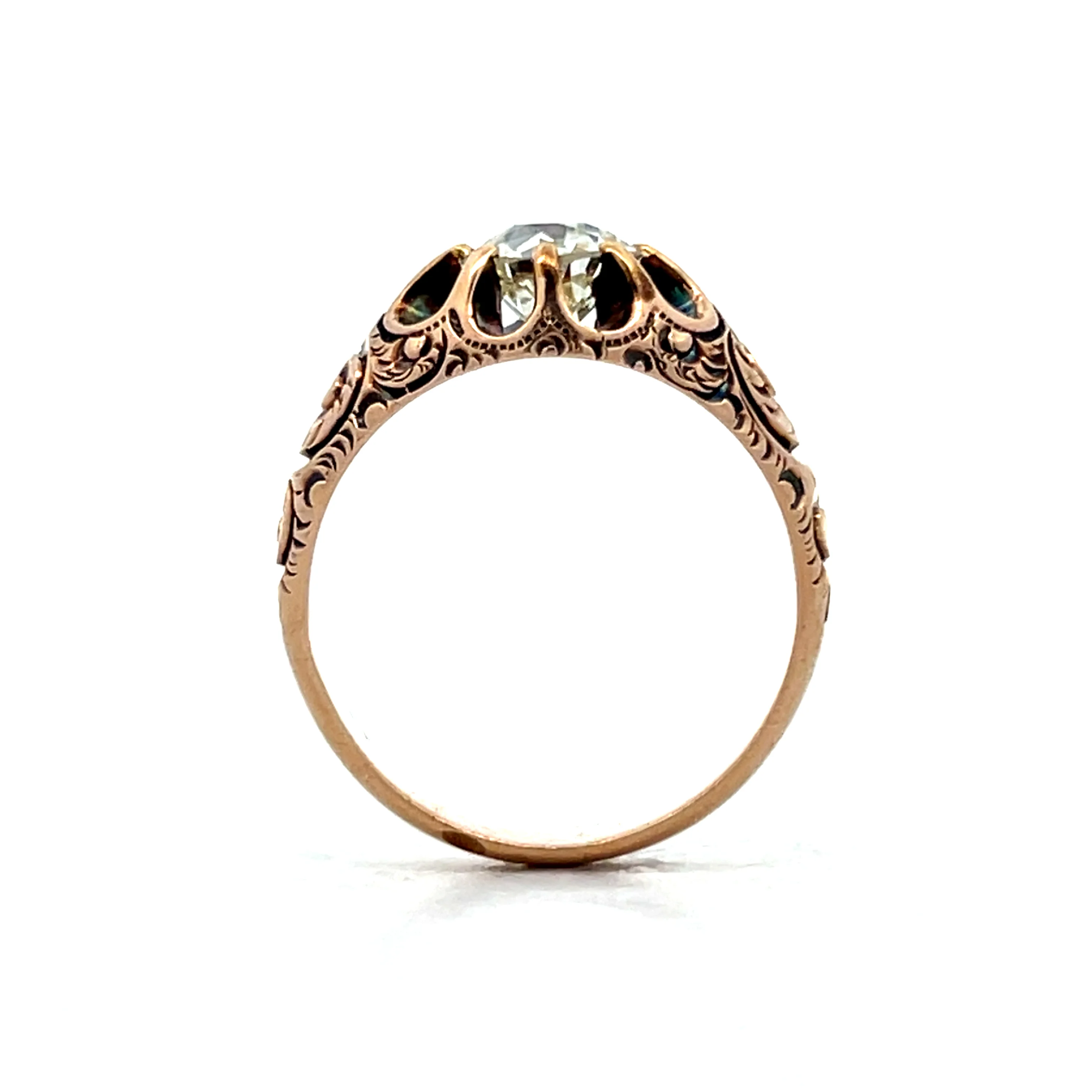 1.24 Antique Victorian Diamond Engagement Ring 10k - Image 4