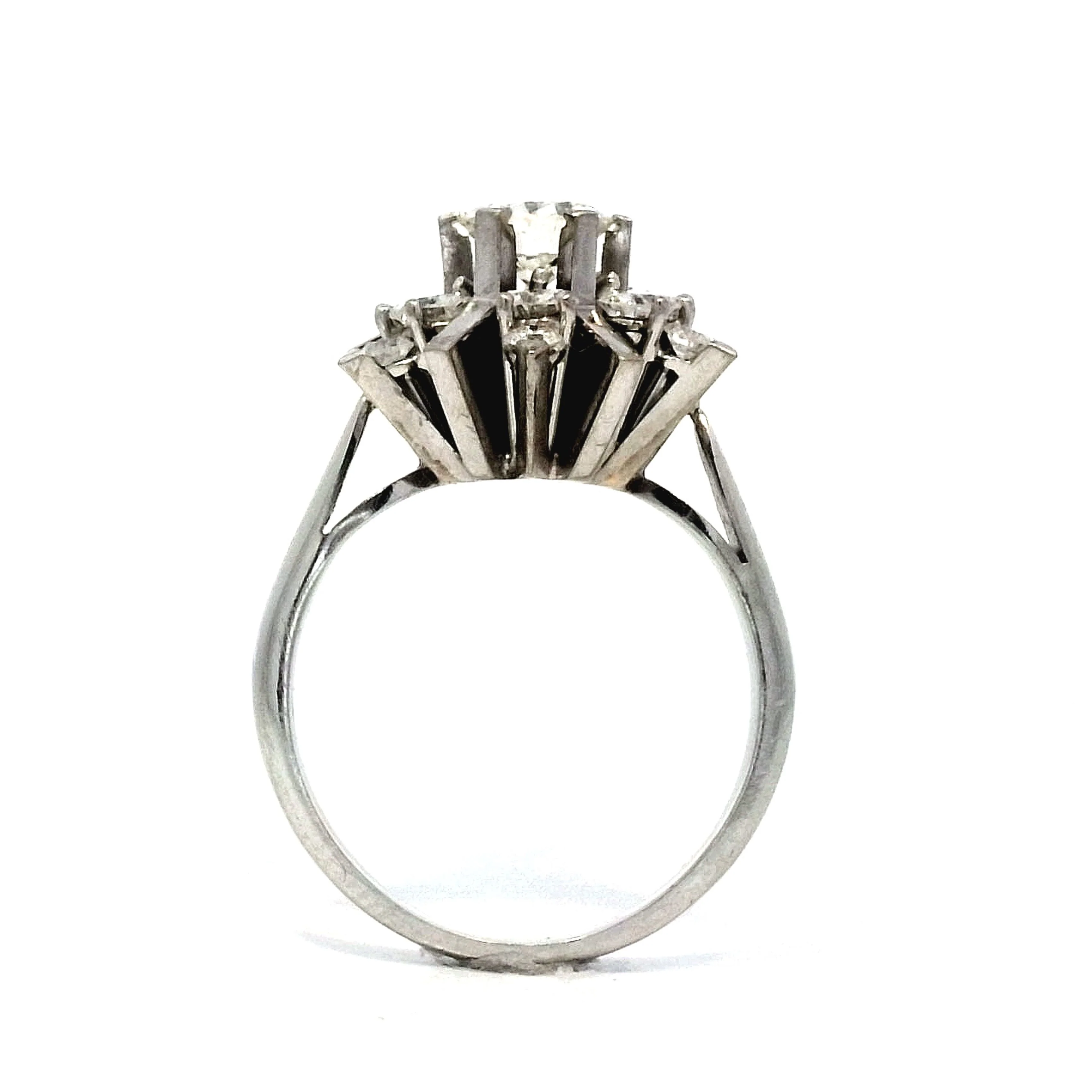1.24 Diamond Floral Cocktail Ring in 18k White Gold - Image 4