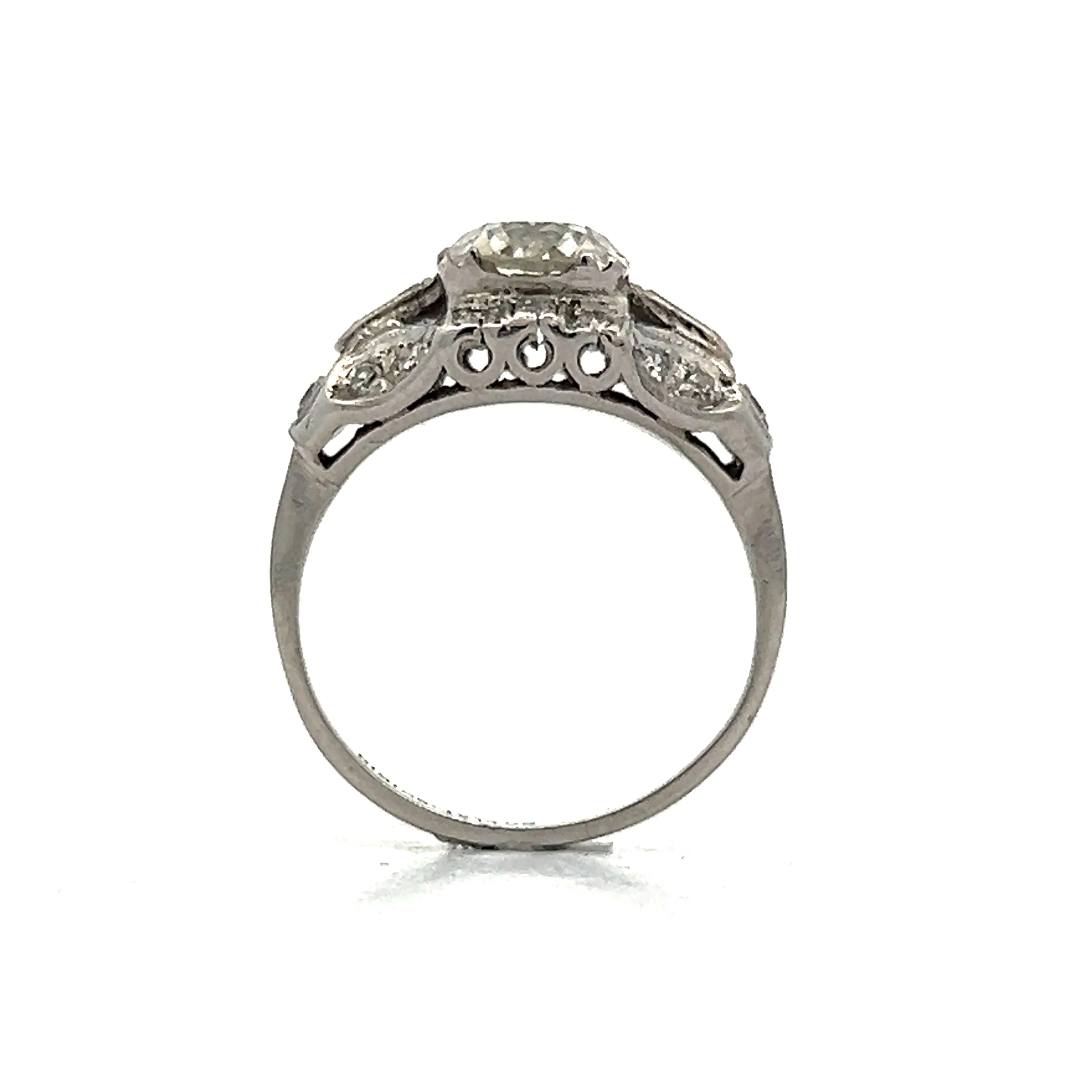 1.24 Vintage Deco Diamond Engagement Ring in Platinum - Image 4