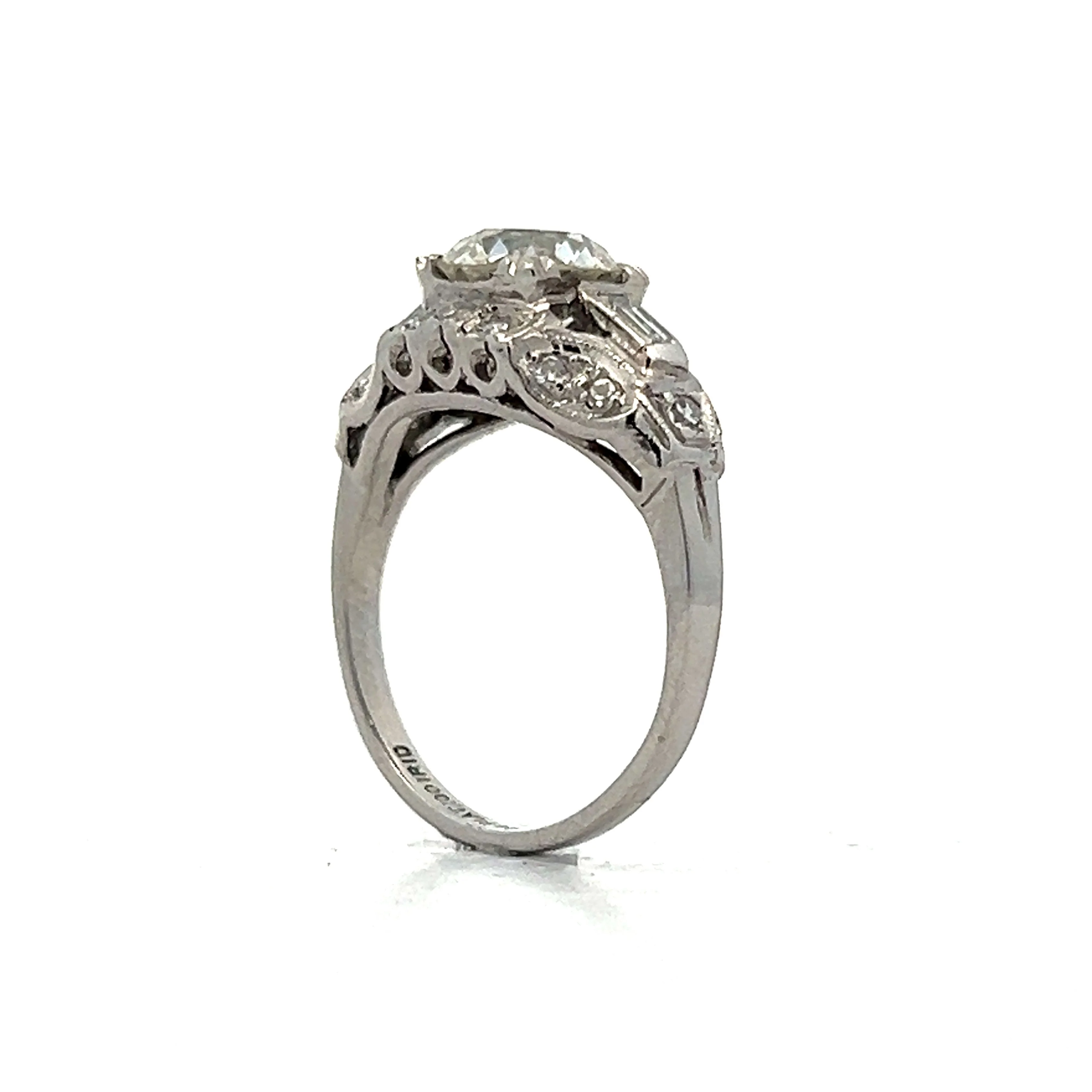 1.24 Vintage Deco Diamond Engagement Ring in Platinum - Image 5