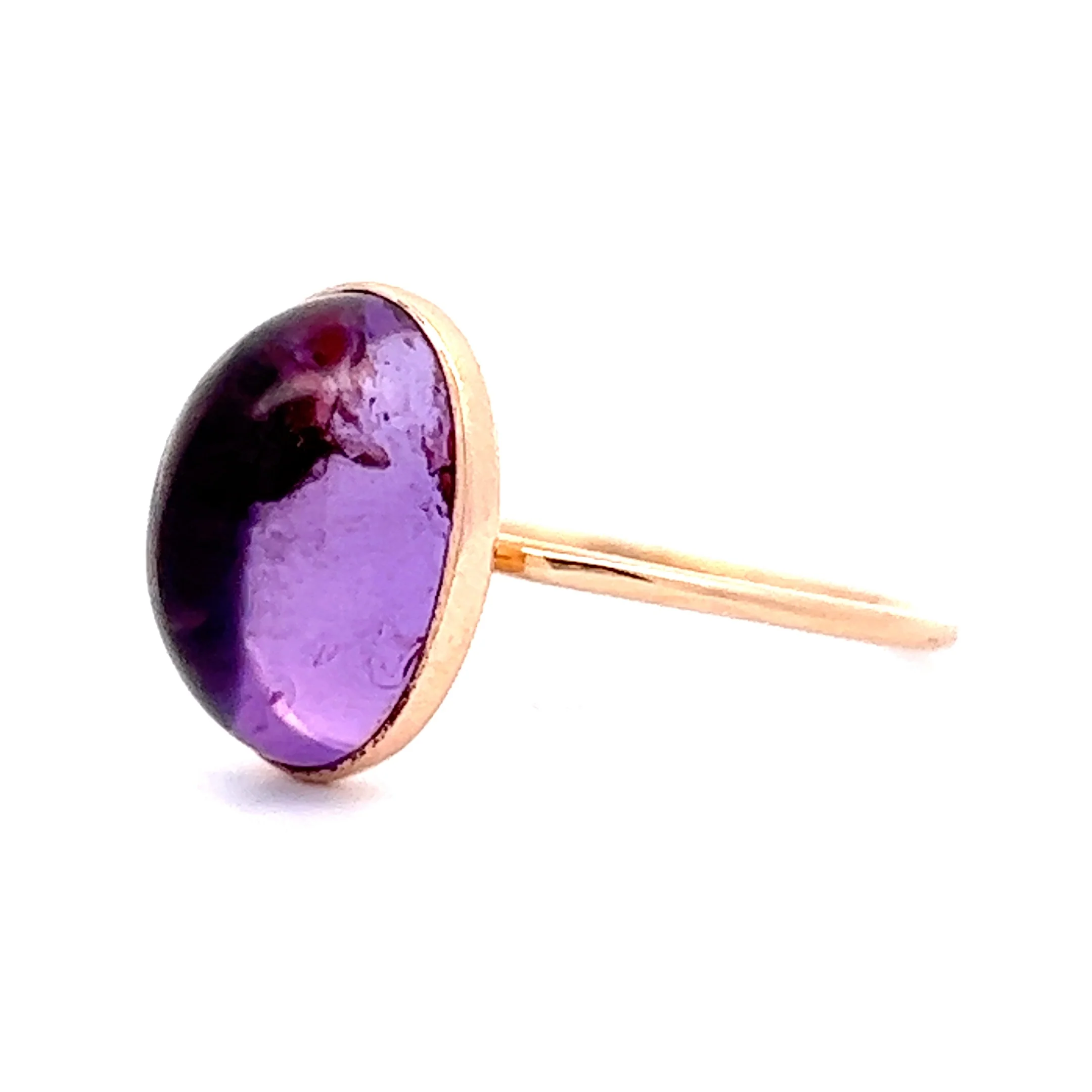 1.24 Amethyst Cocktail Ring in 14K Yellow Gold - Image 2
