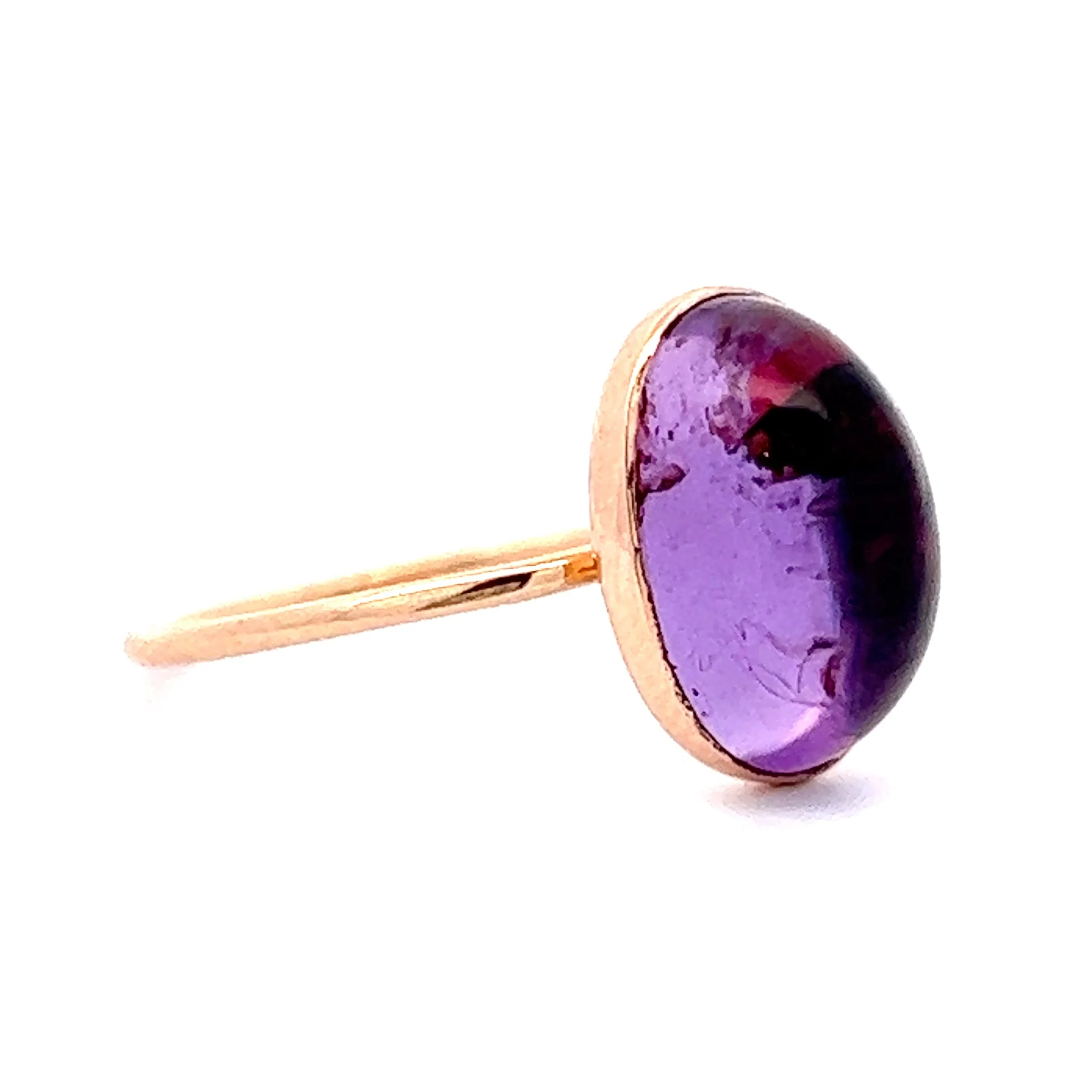 1.24 Amethyst Cocktail Ring in 14K Yellow Gold - Image 3