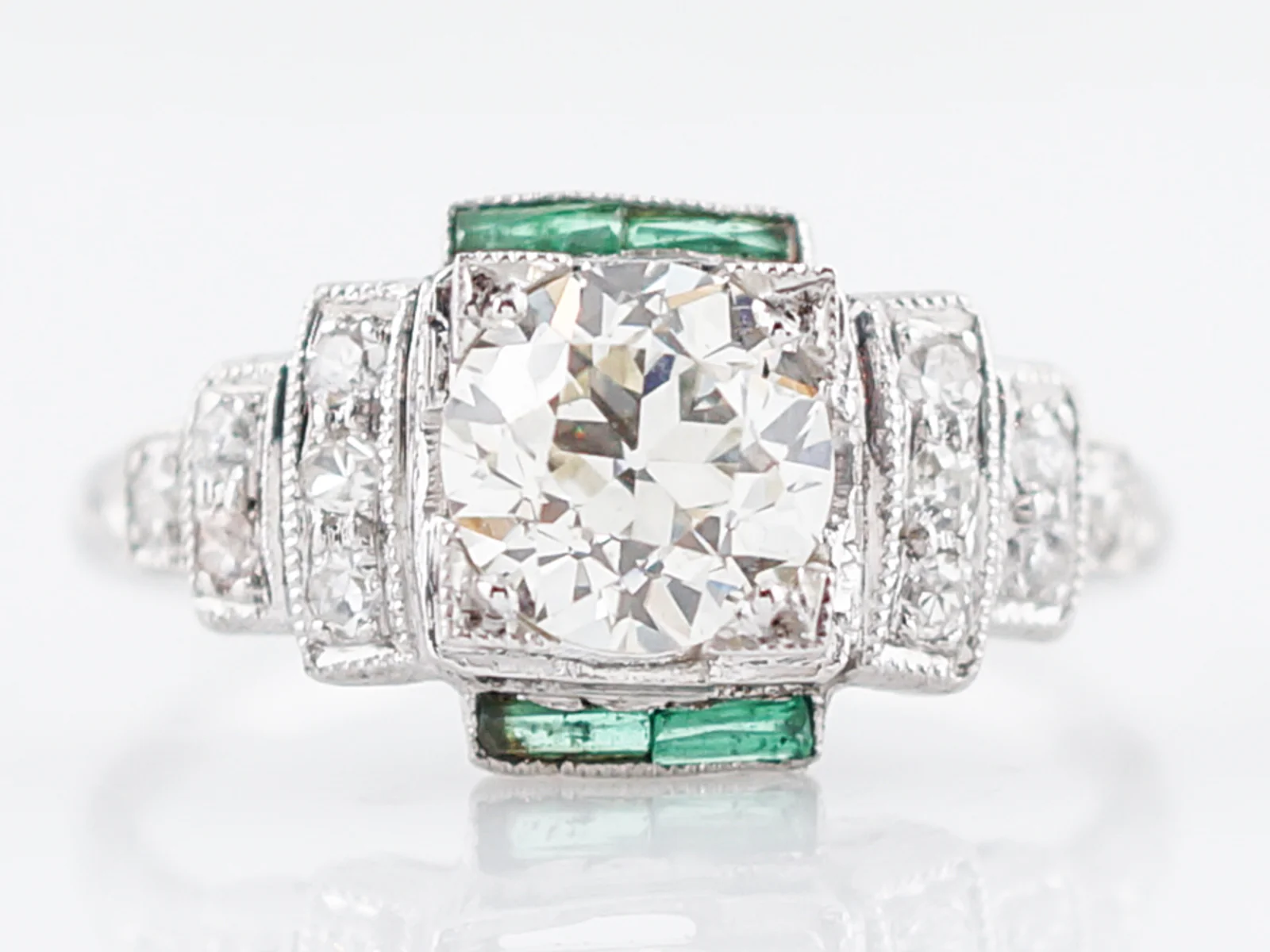 1.25 Carat Diamond Engagement Ring Art Deco Platinum