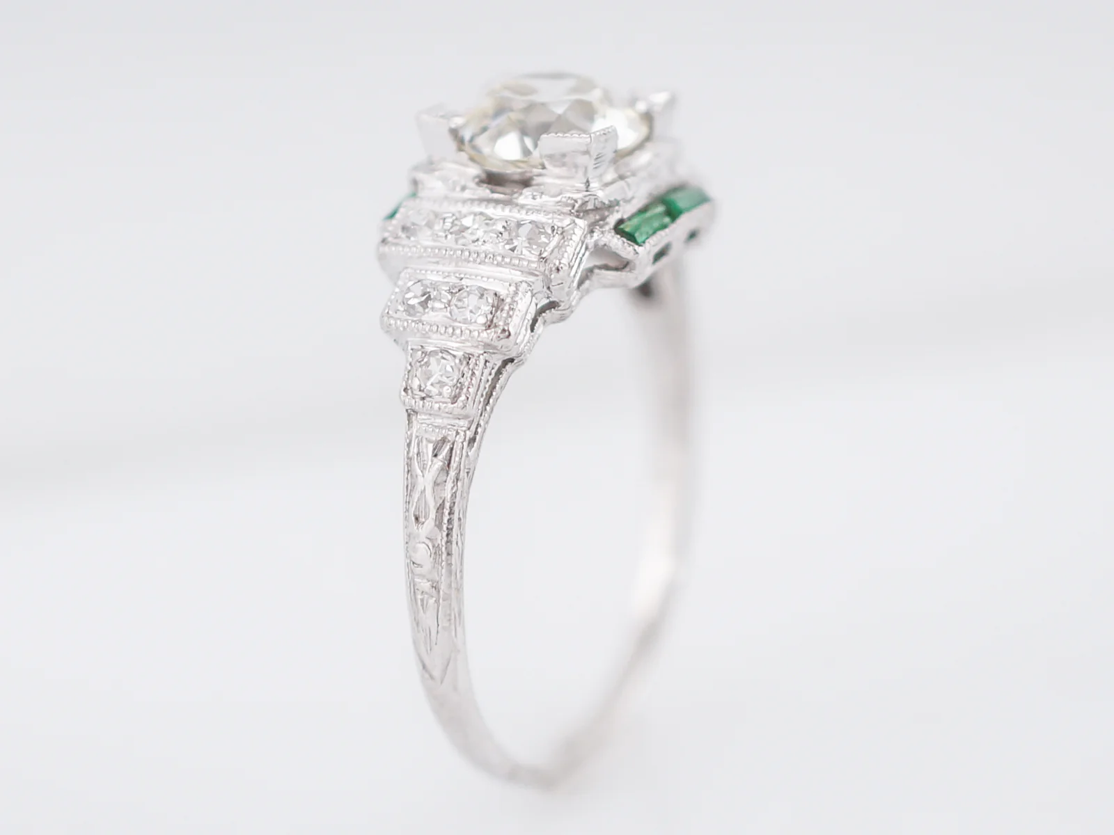 1.25 Carat Diamond Engagement Ring Art Deco Platinum - Image 5
