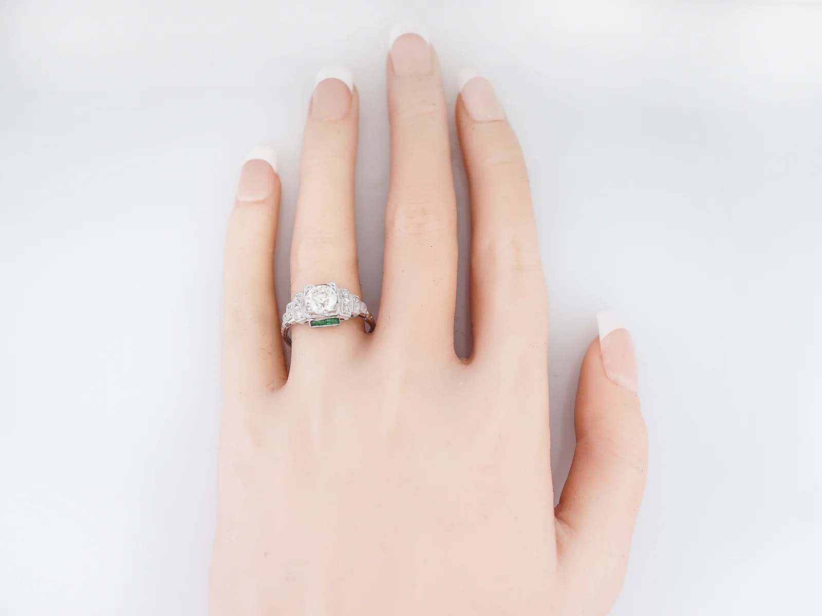 1.25 Carat Diamond Engagement Ring Art Deco Platinum - Image 6