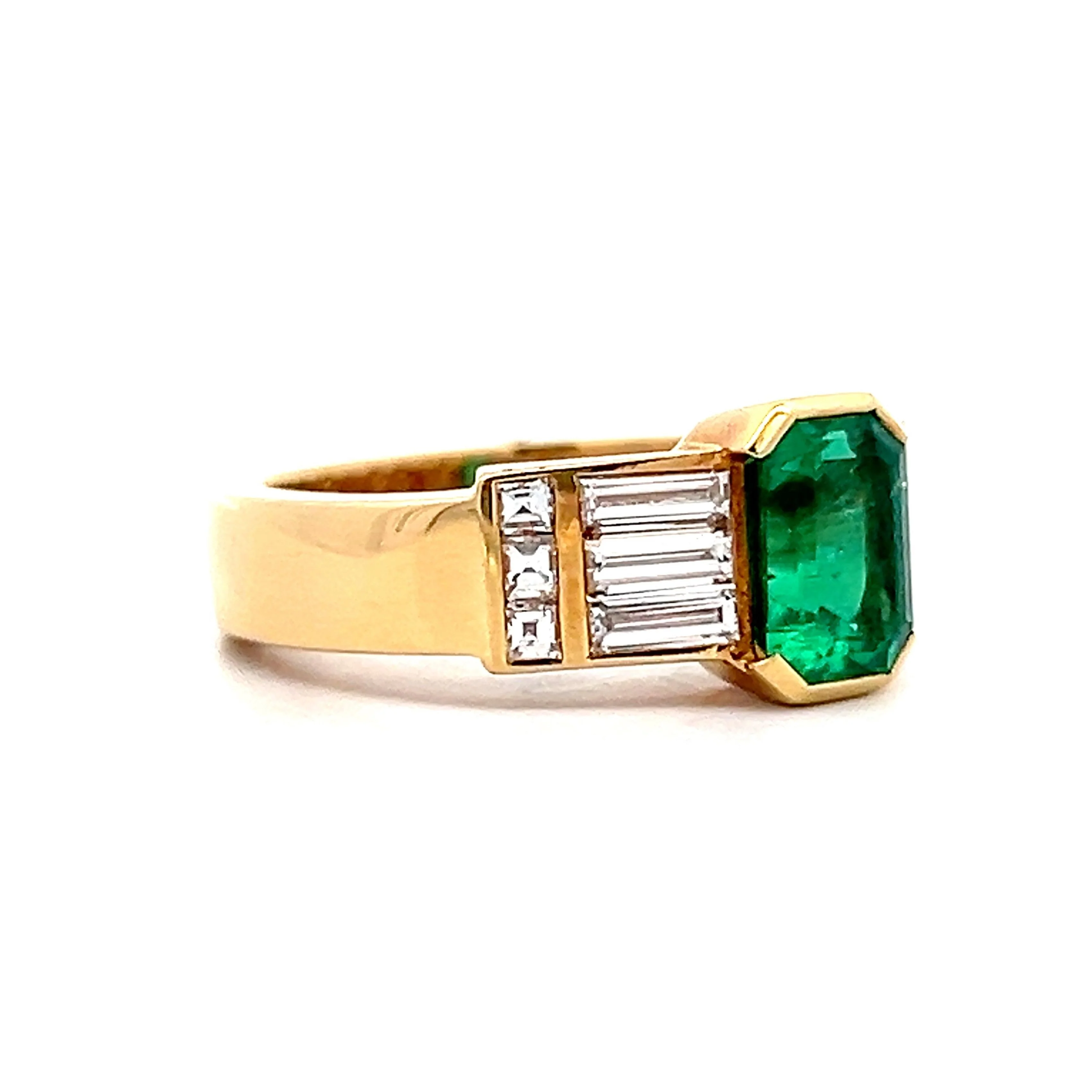 1.25 Emerald Cut Emerald Engagement Ring in 18k - Image 3
