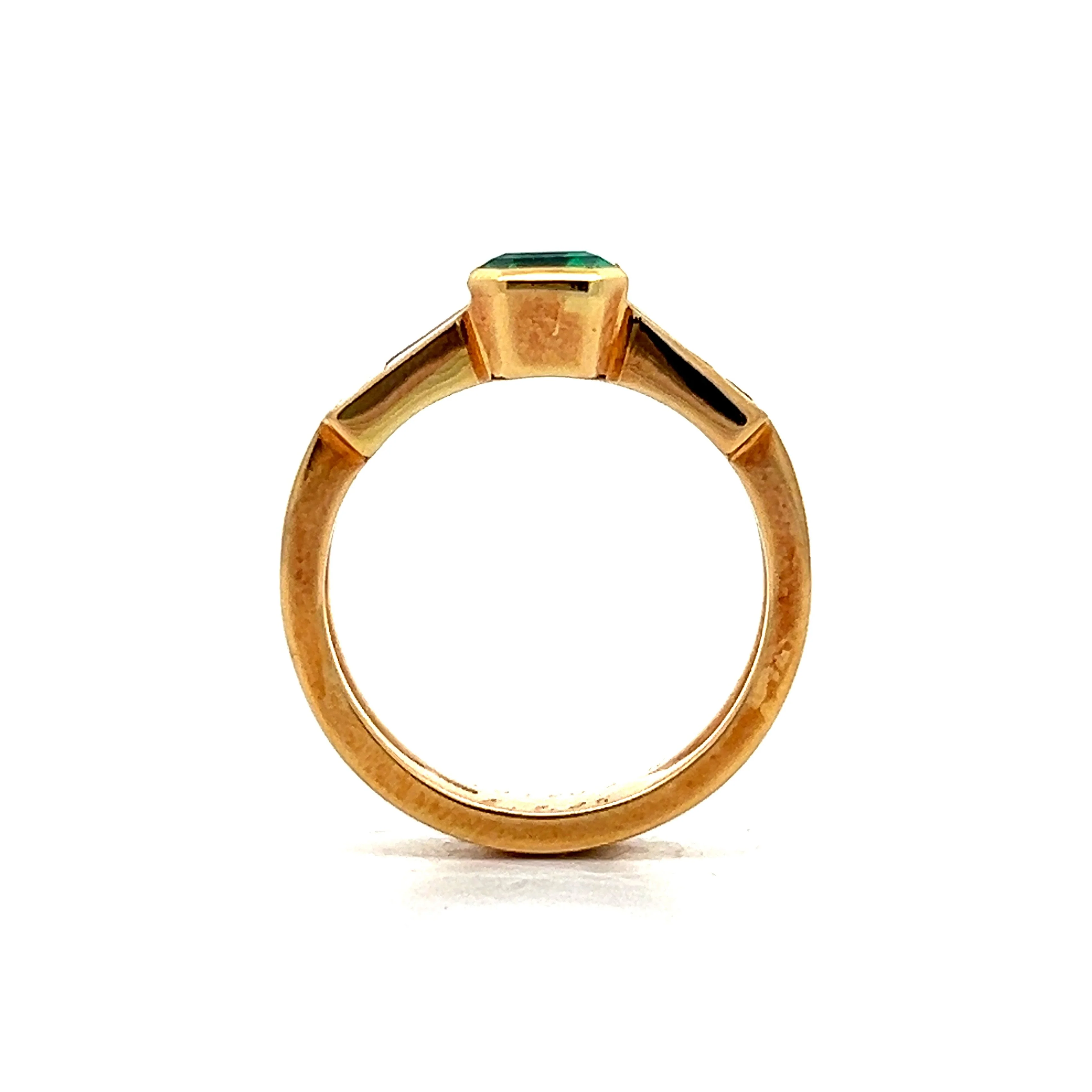 1.25 Emerald Cut Emerald Engagement Ring in 18k - Image 4