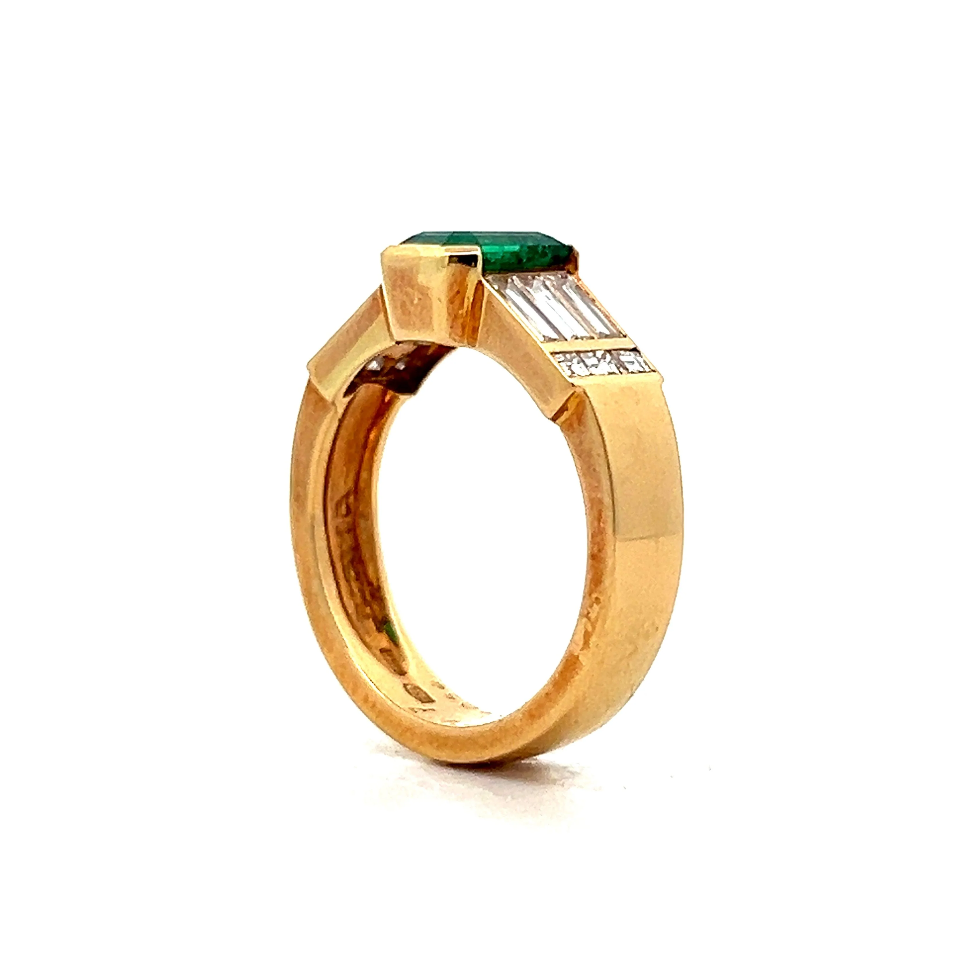 1.25 Emerald Cut Emerald Engagement Ring in 18k - Image 5