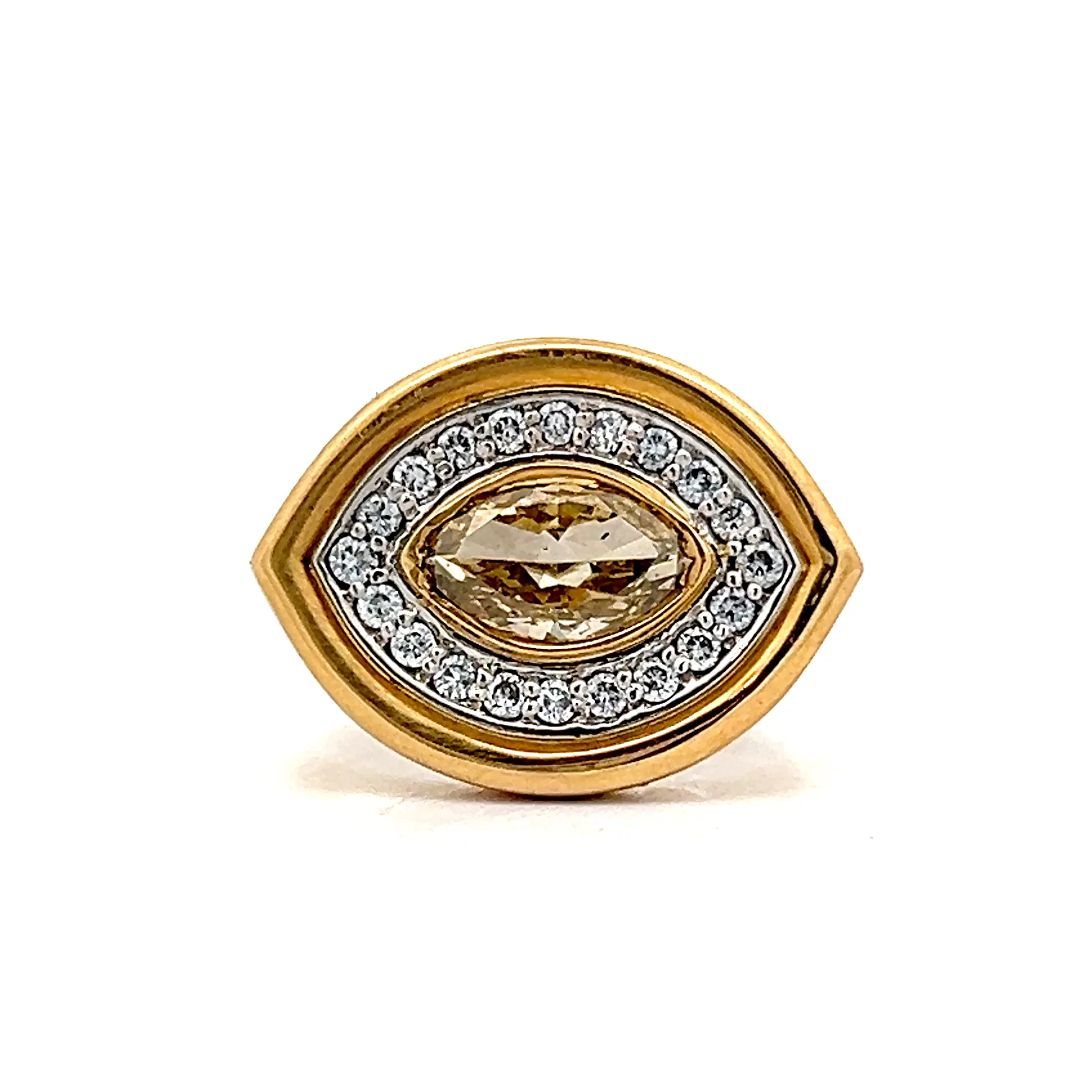 1.25 Evil Eye Diamond Cocktail Ring in Platinum & 18k