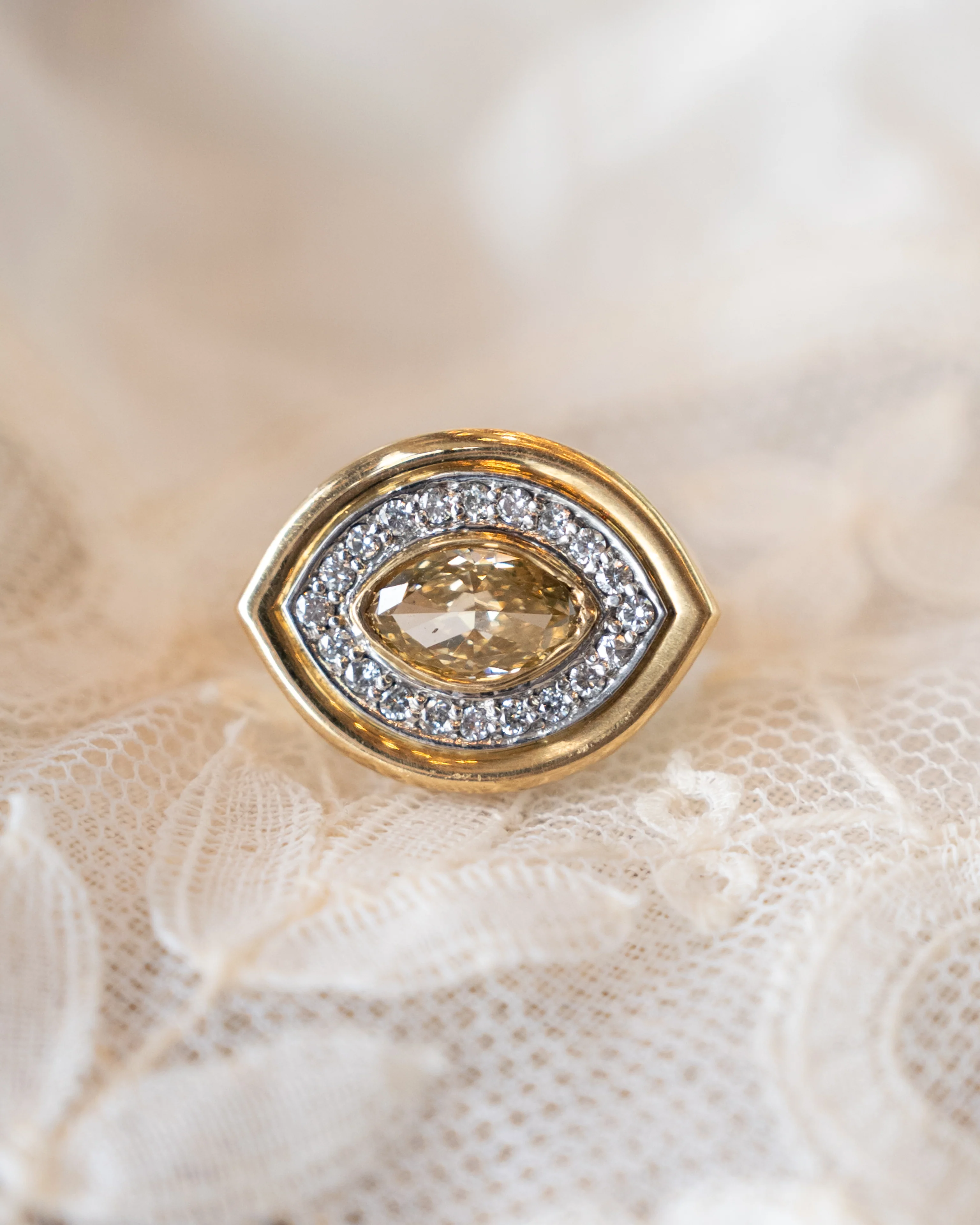 1.25 Evil Eye Diamond Cocktail Ring in Platinum & 18k - Image 6