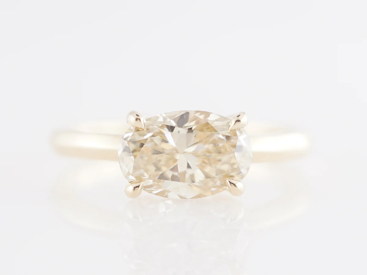 1.25 Fancy Yellow Diamond Engagement Ring in Yellow Gold