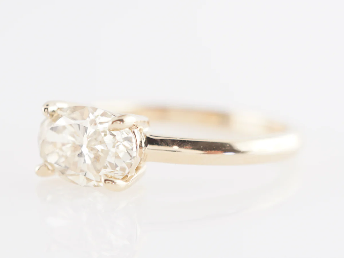 1.25 Fancy Yellow Diamond Engagement Ring in Yellow Gold - Image 2