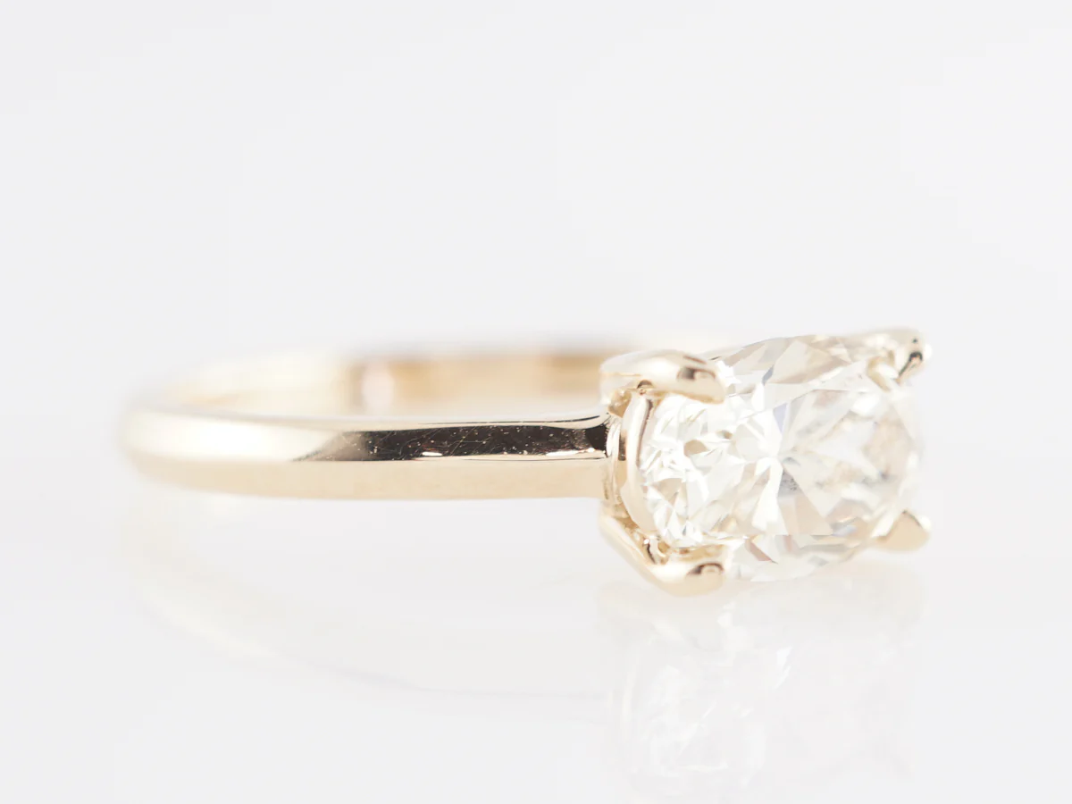 1.25 Fancy Yellow Diamond Engagement Ring in Yellow Gold - Image 3