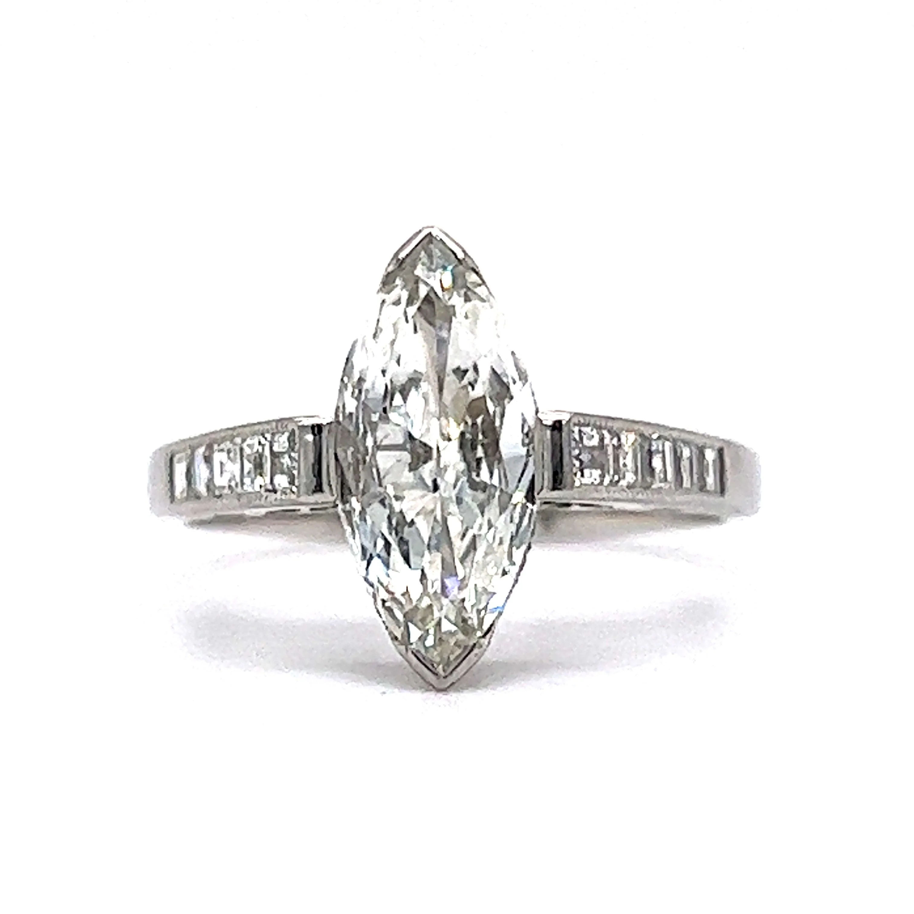 1.25 Marquise Cut Diamond Engagement Ring in Platinum