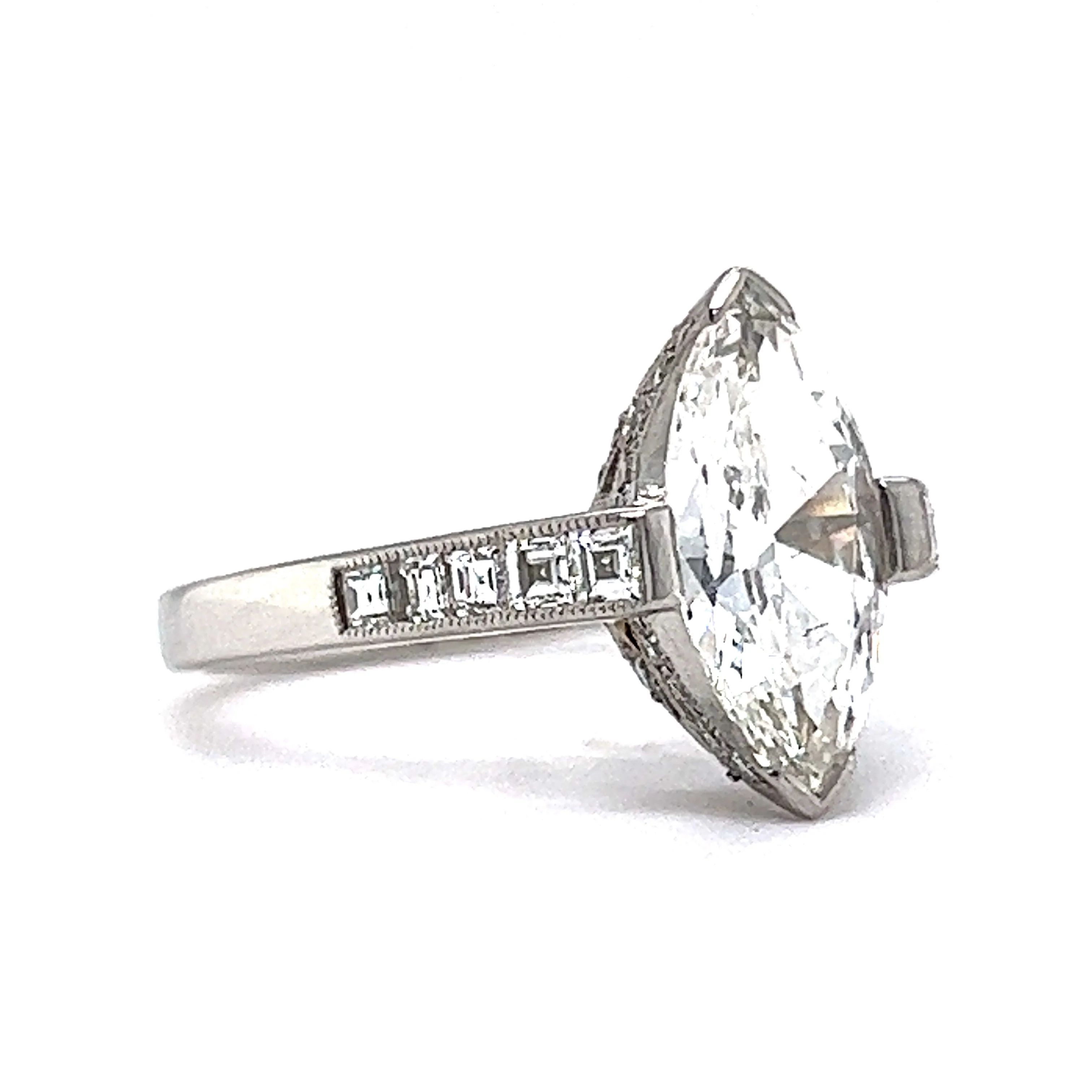 1.25 Marquise Cut Diamond Engagement Ring in Platinum - Image 3