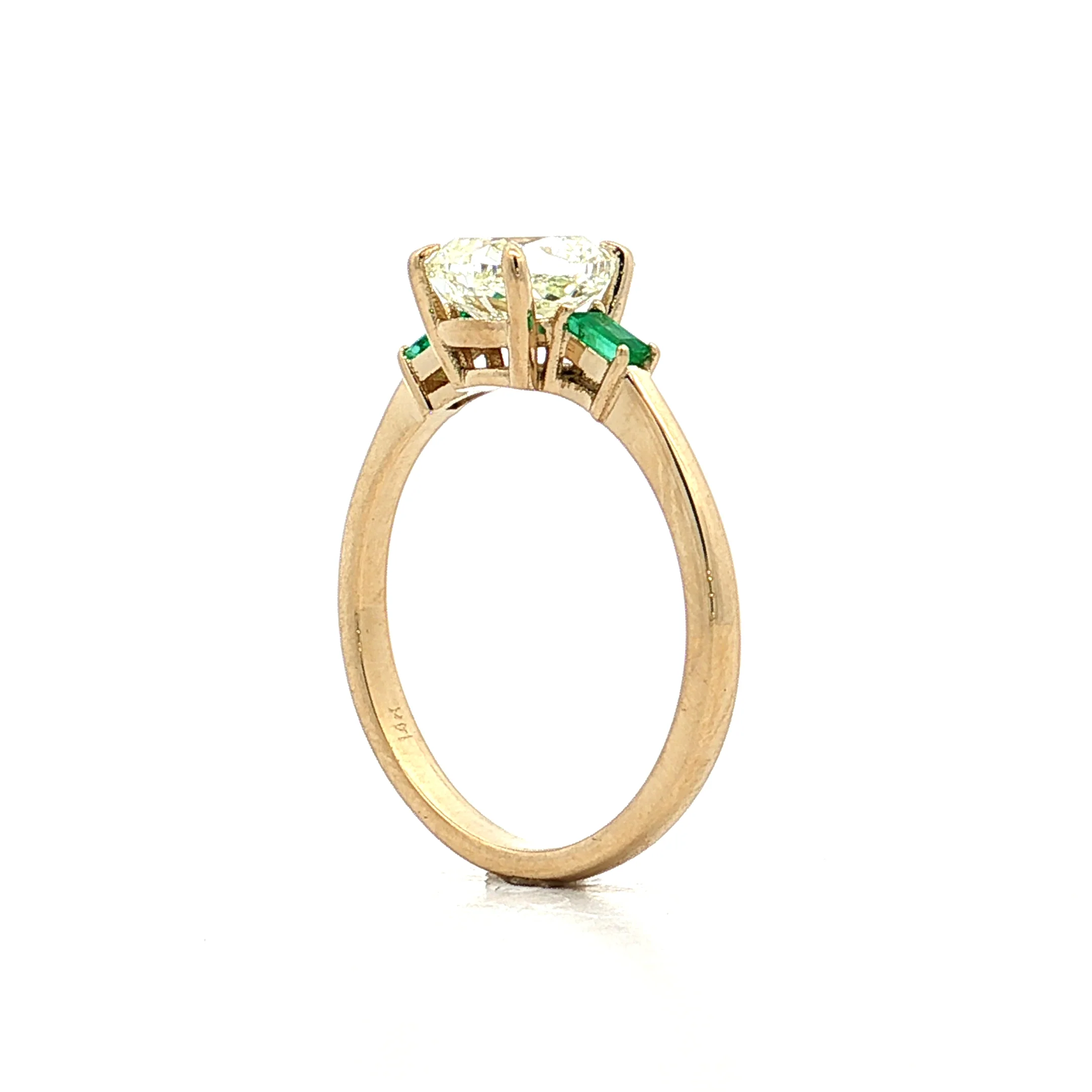 1.25 Old Mine Cushion Diamond Engagement Ring 14k - Image 5