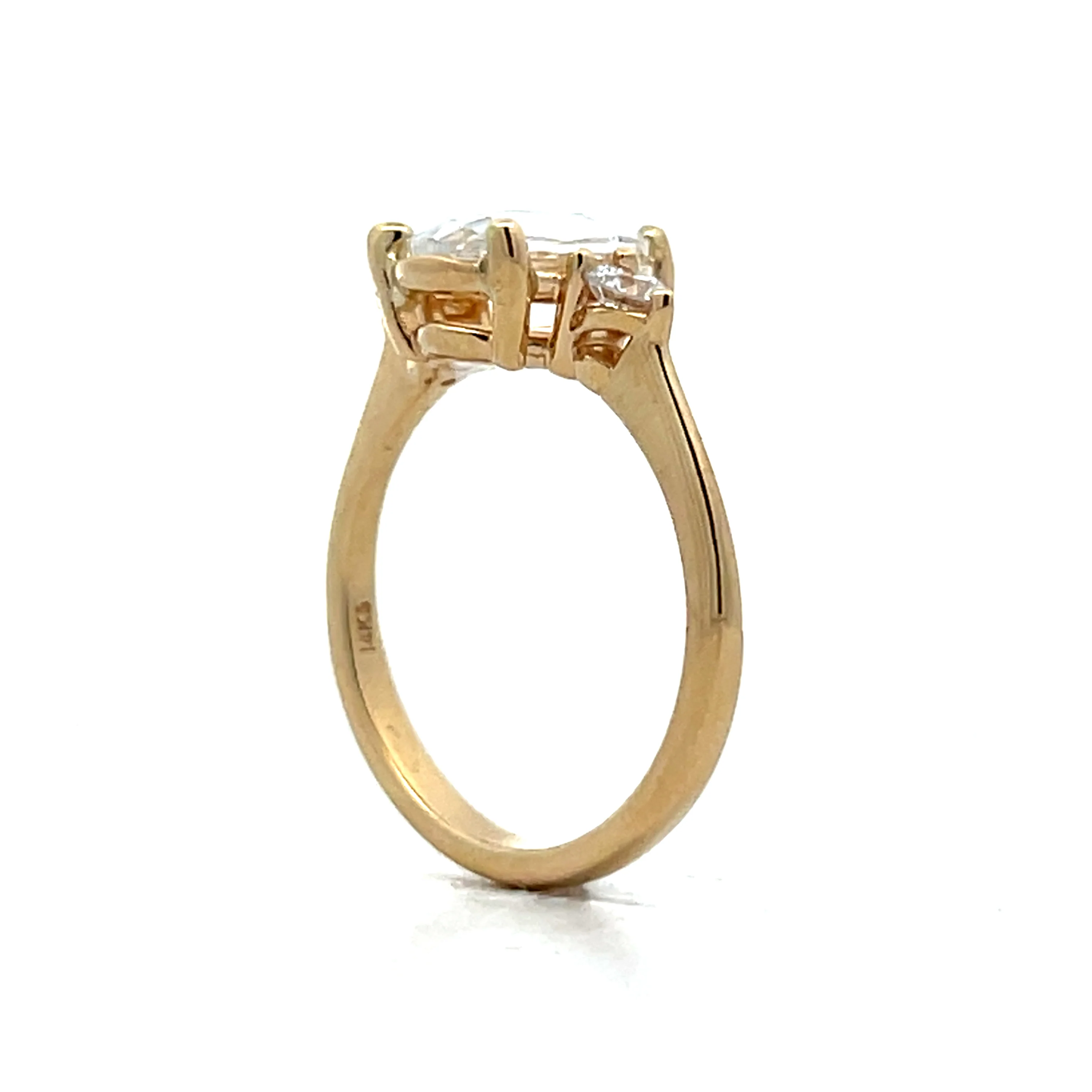 1.25 Pear Rose Cut Diamond Engagement Ring in 14k - Image 5